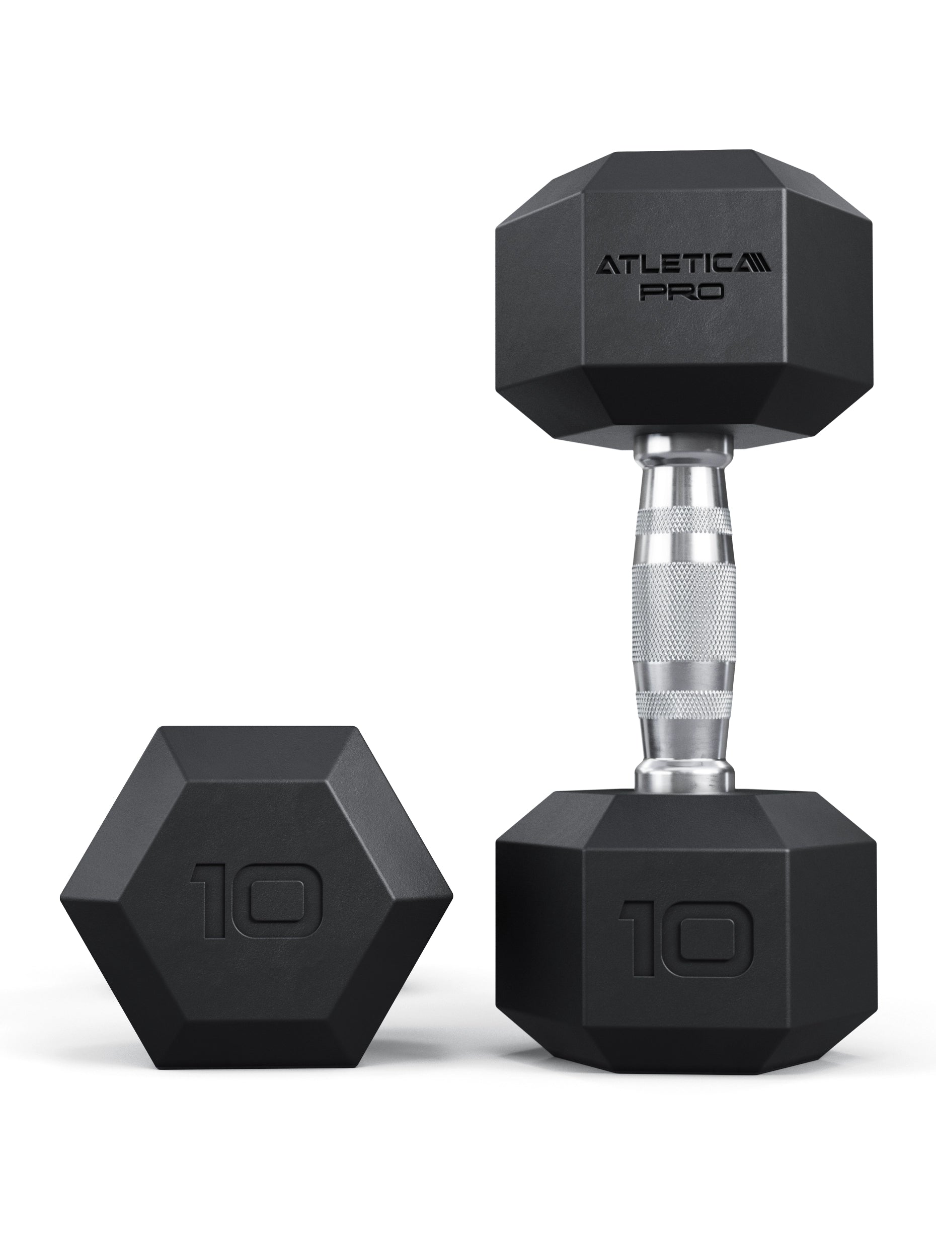 Hexagon Kurzhantel PRO 10 kg Paar von ATLETICA für Home Gym und Studio-Krafttraining