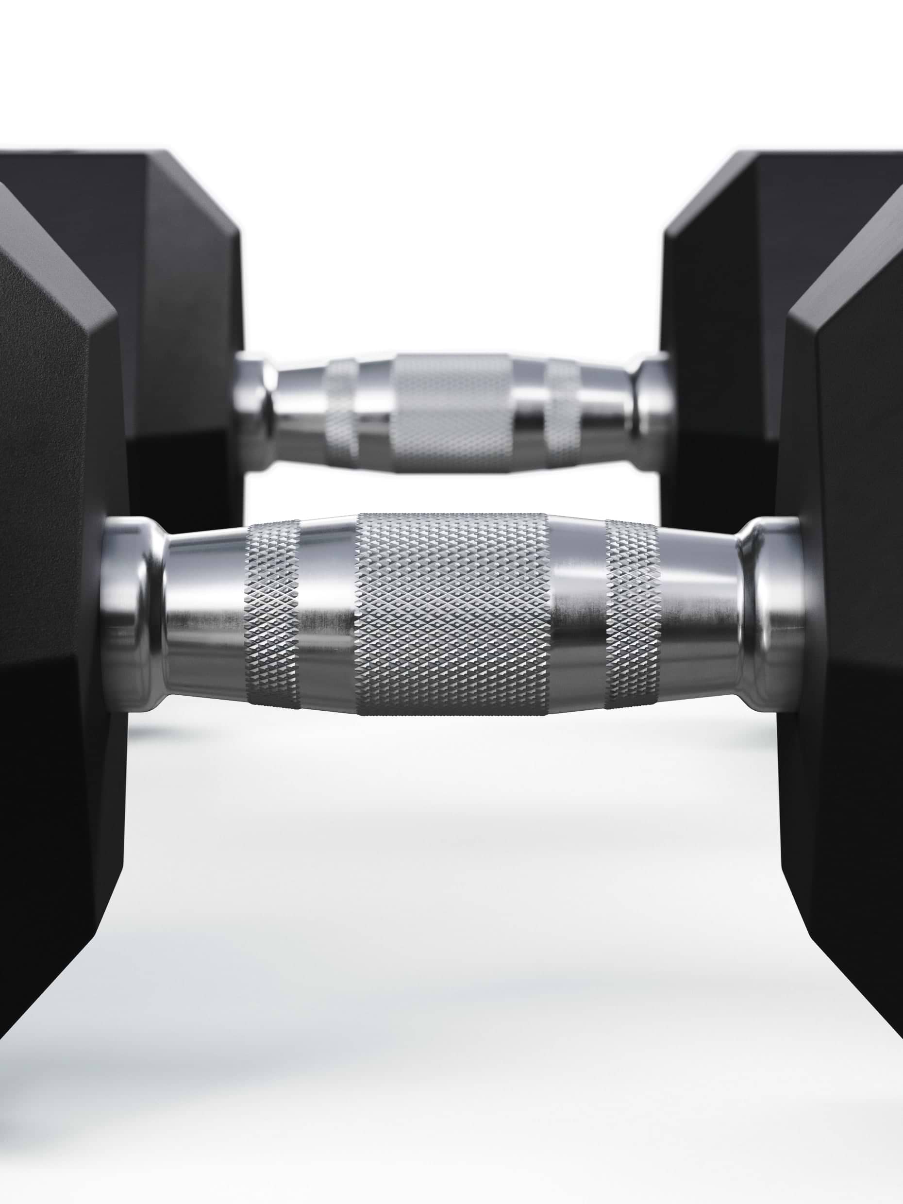 Hexagon Kurzhanteln PRO 25kg von Atletica: mit verchromtem Griff