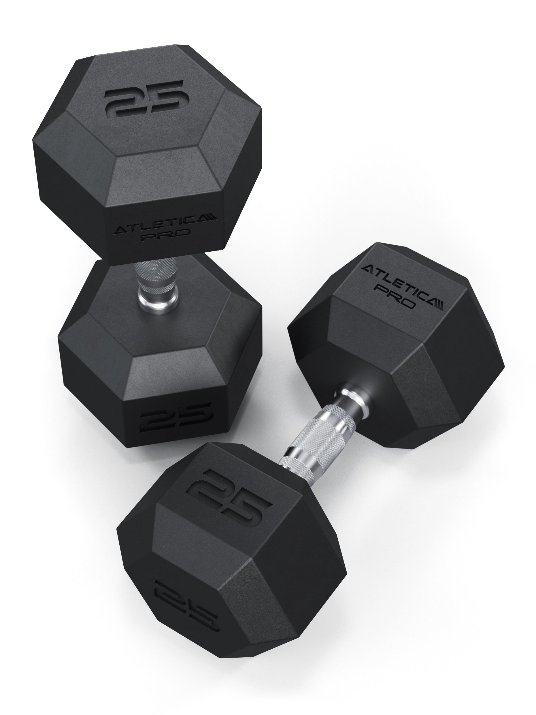 Atletica Hexagon Kurzhanteln PRO 25kg  Paar, mit CPU-Beschichtung