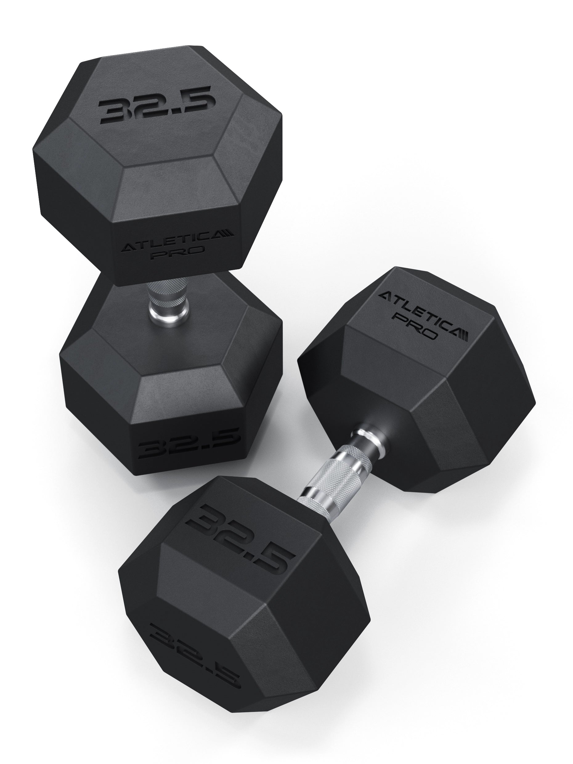 Atletica Hexagon Kurzhanteln PRO 32.5kg  Paar, mit CPU-Beschichtung