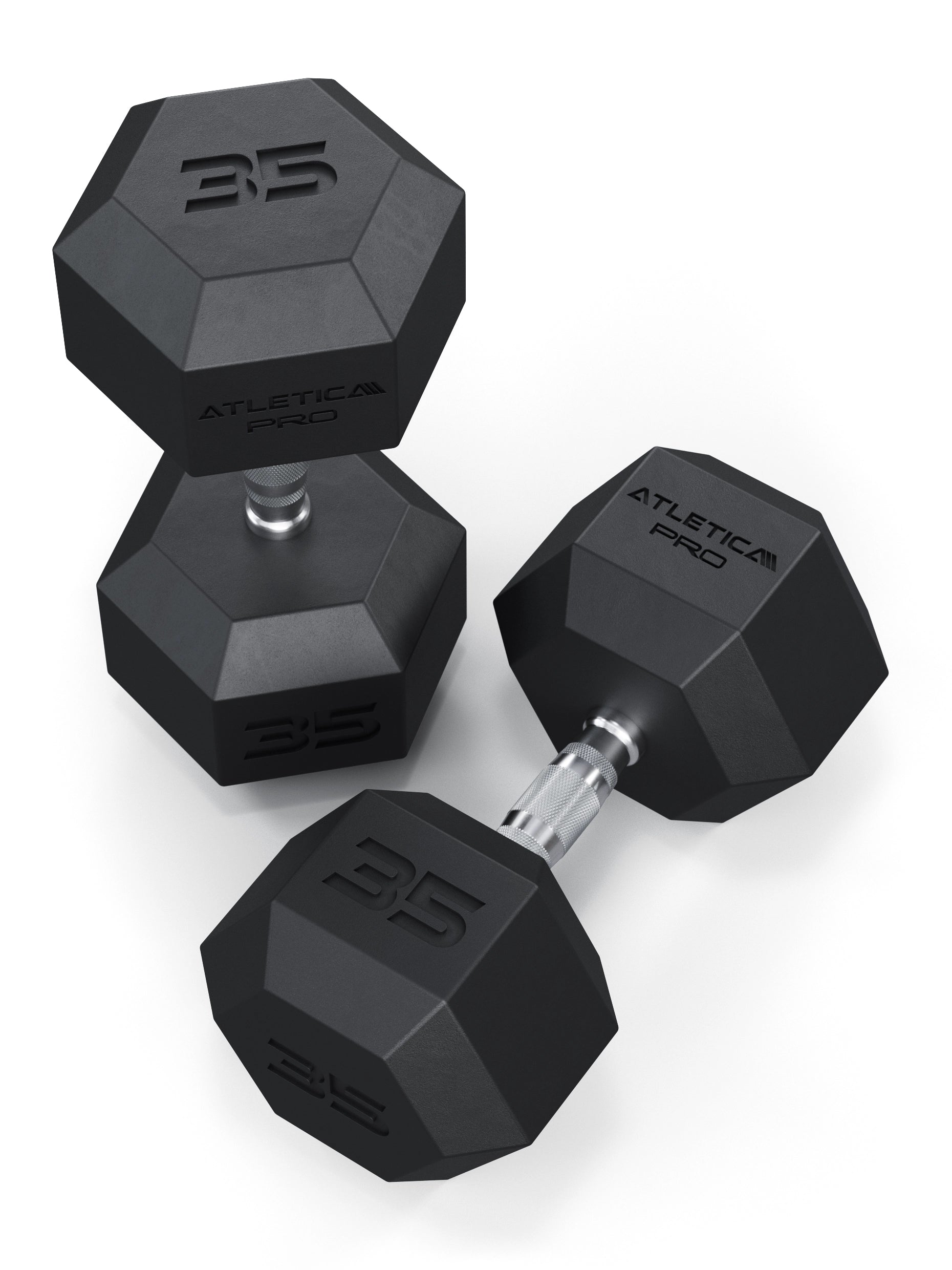 Atletica Hexagon Kurzhanteln PRO 35kg  Paar, mit CPU-Beschichtung