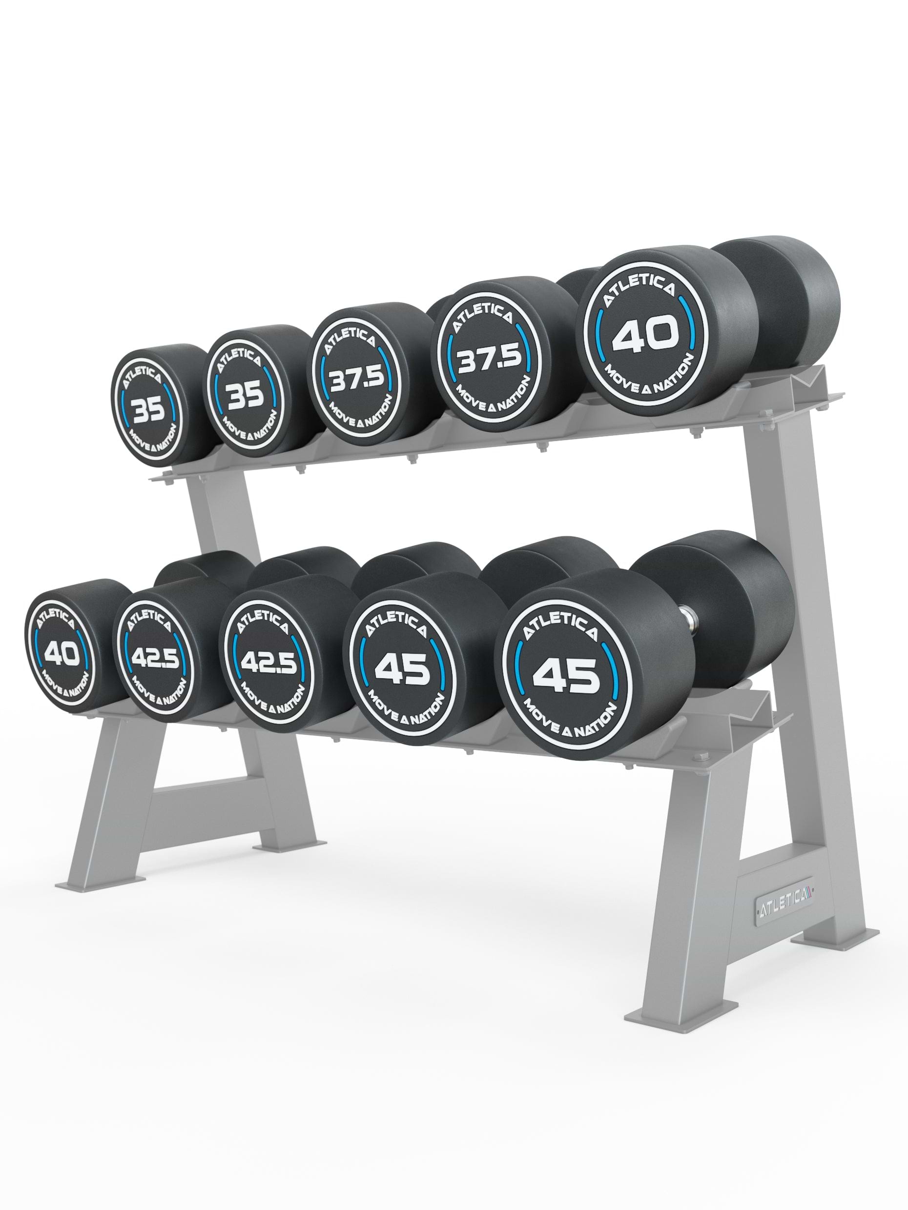 ATLETICA Rundhanteln PRO Set 3 | Profi - 35 - 45 kg mit Storage Ablage