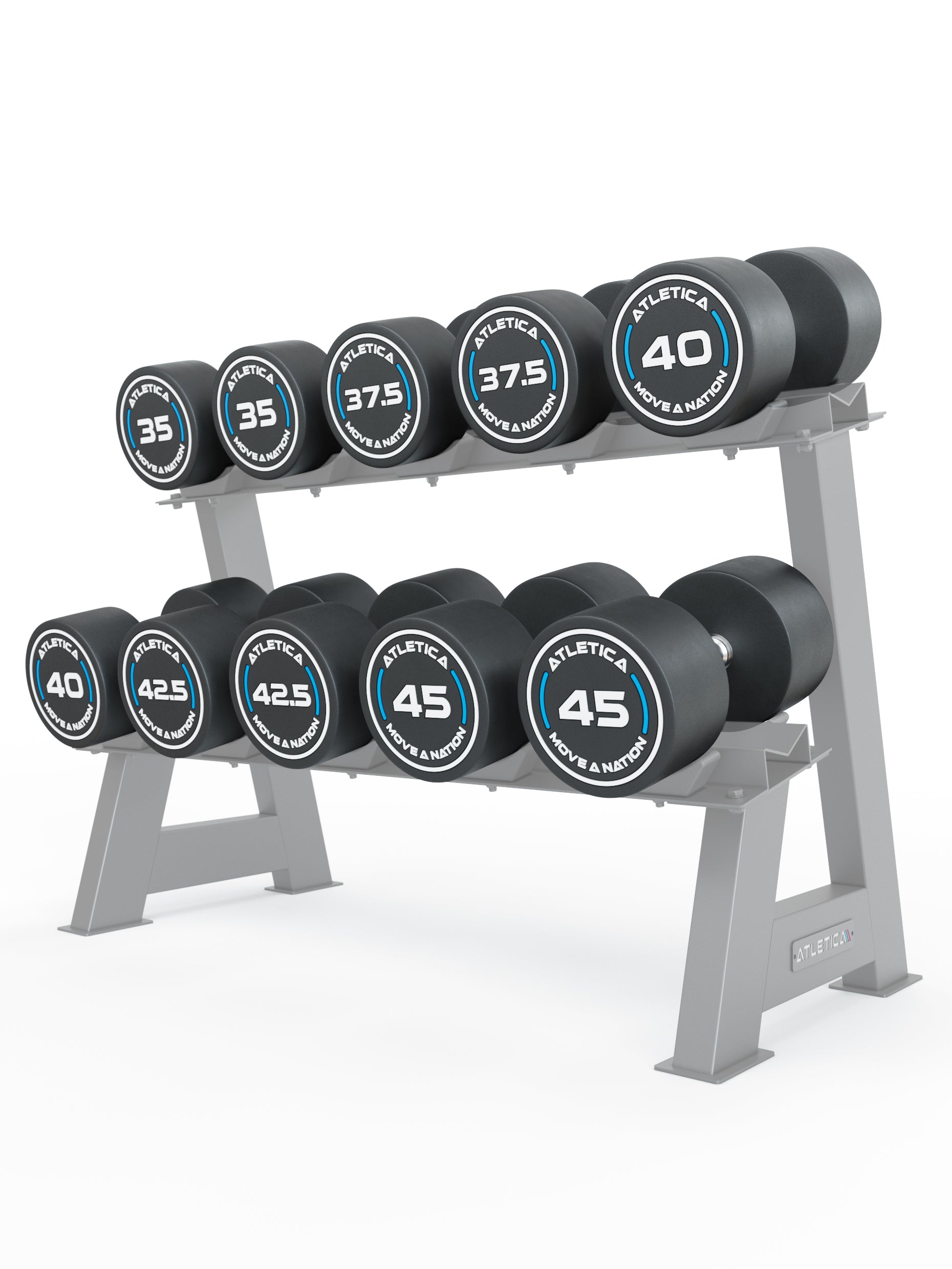 ATLETICA Rundhanteln PRO Set 3 | Profi - 35 - 45 kg mit Storage Ablage