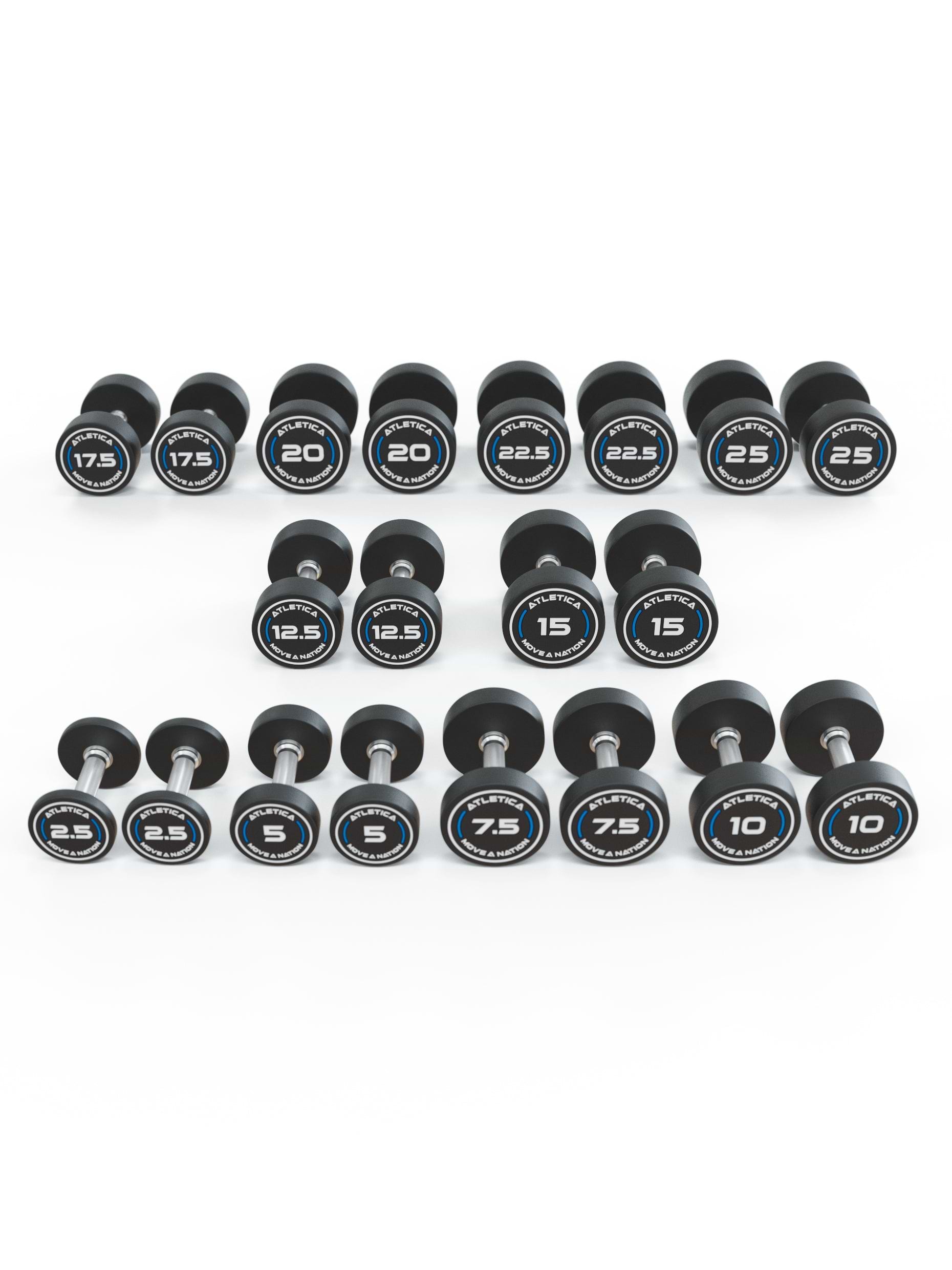 ATLETICA Rundhanteln PRO Set 4 | All-In Low – Komplettes Hantelset für deinen Trainingsfortschritt - 2.5 kg bis 25 kg