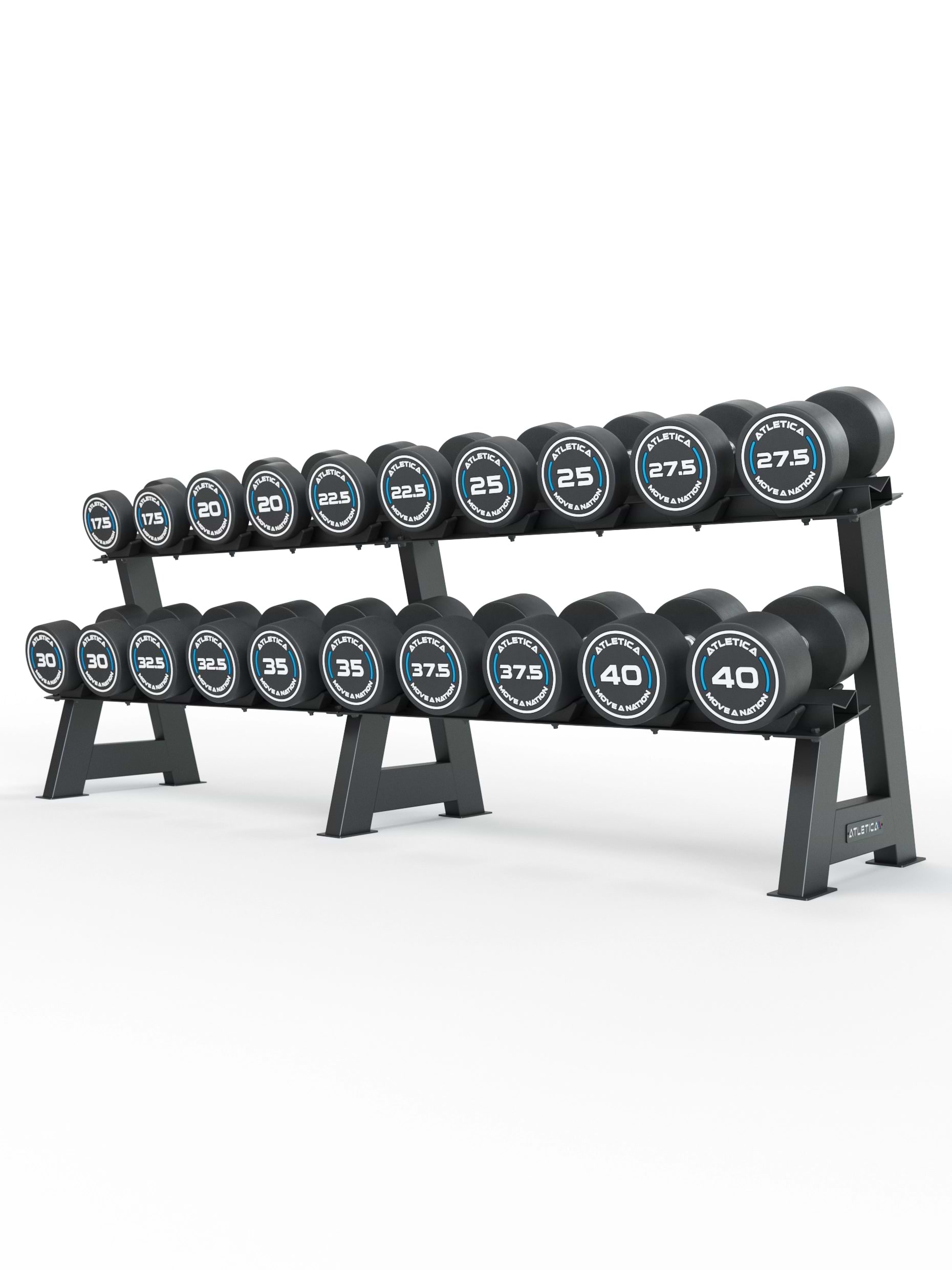 ATLETICA Rundhanteln PRO I Set 5 - All-In High | 17.5 - 40 kg - schweres Hantelset für maximale Leistung