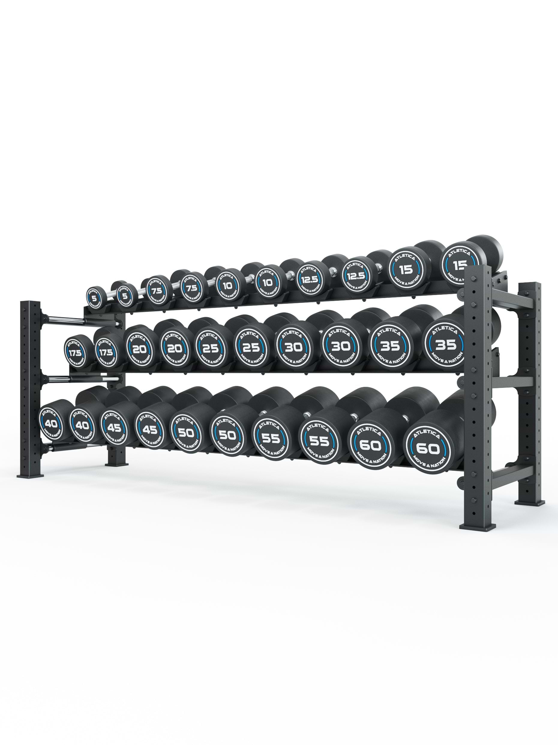 ATLETICA Rundhanteln PRO Set 6 | Complete - Das komplette Premium Set auf der Mammoth Kurzhantelablage