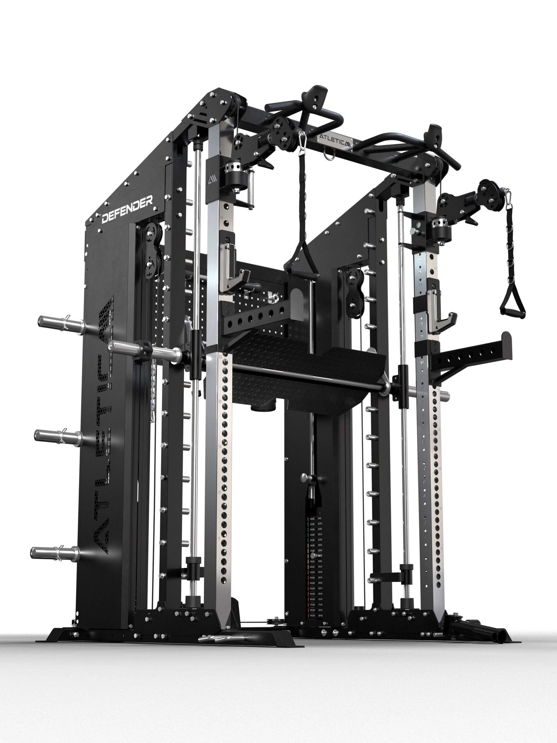 Defender Multipresse mit kompakter Stellfläche – perfekt für Studios mit begrenztem Raumangebot