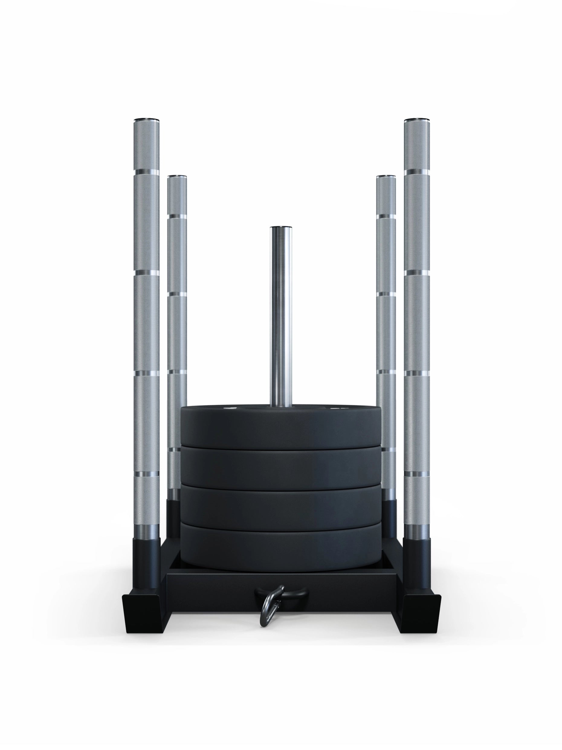 Schlitten mit zentrierter Scheibenaufnahme |  Verletzungsprävention und HRX Training | 38kg I Front Schmale Seite mit Gewichten 