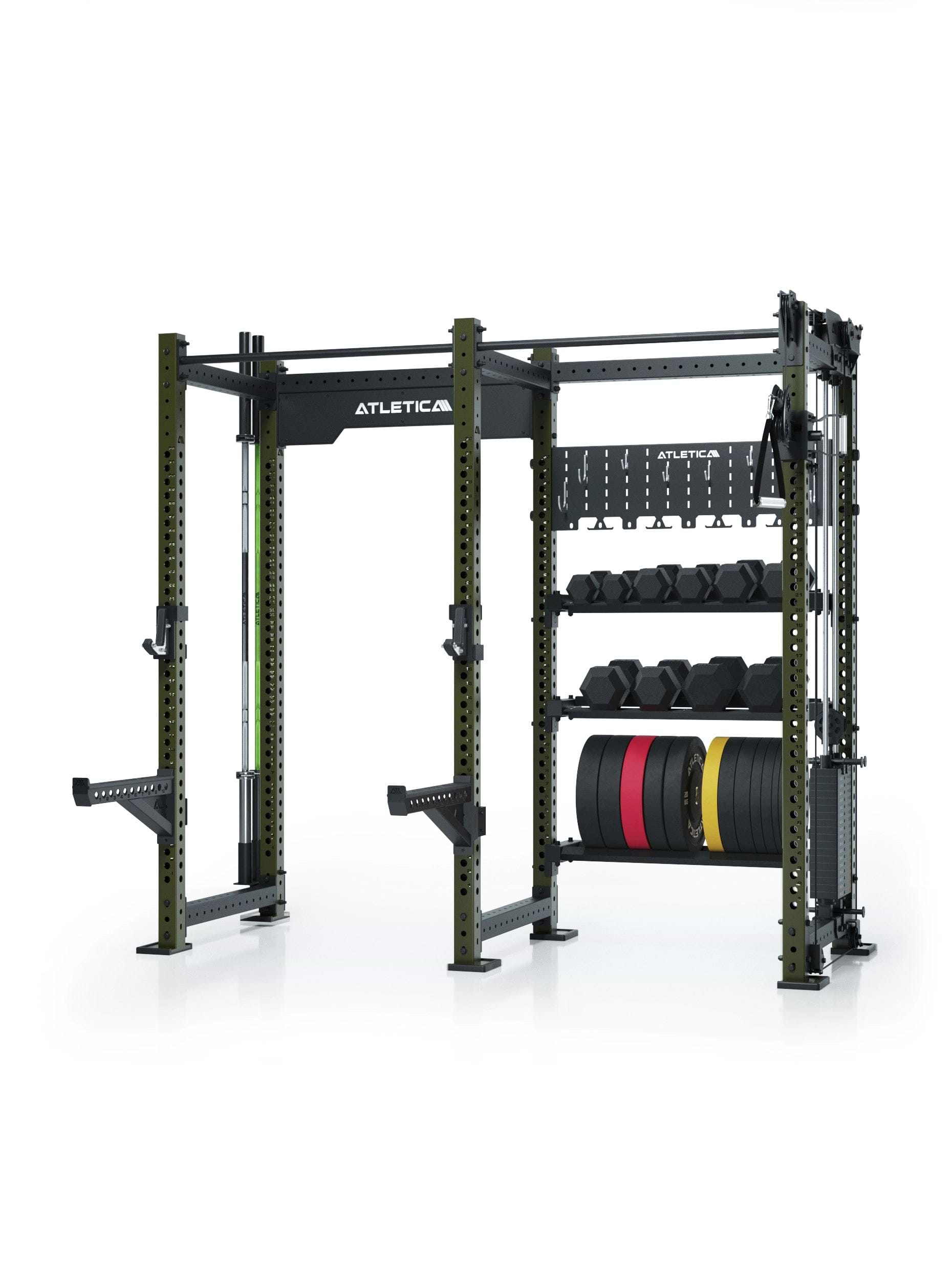 R8 Falcon R – kompaktes Power Rack mit Kabelzug, 90-kg-Gewichtsblock (2,5-kg-Sprünge) & komplettem Storage-System – ideal für Studios & PT.