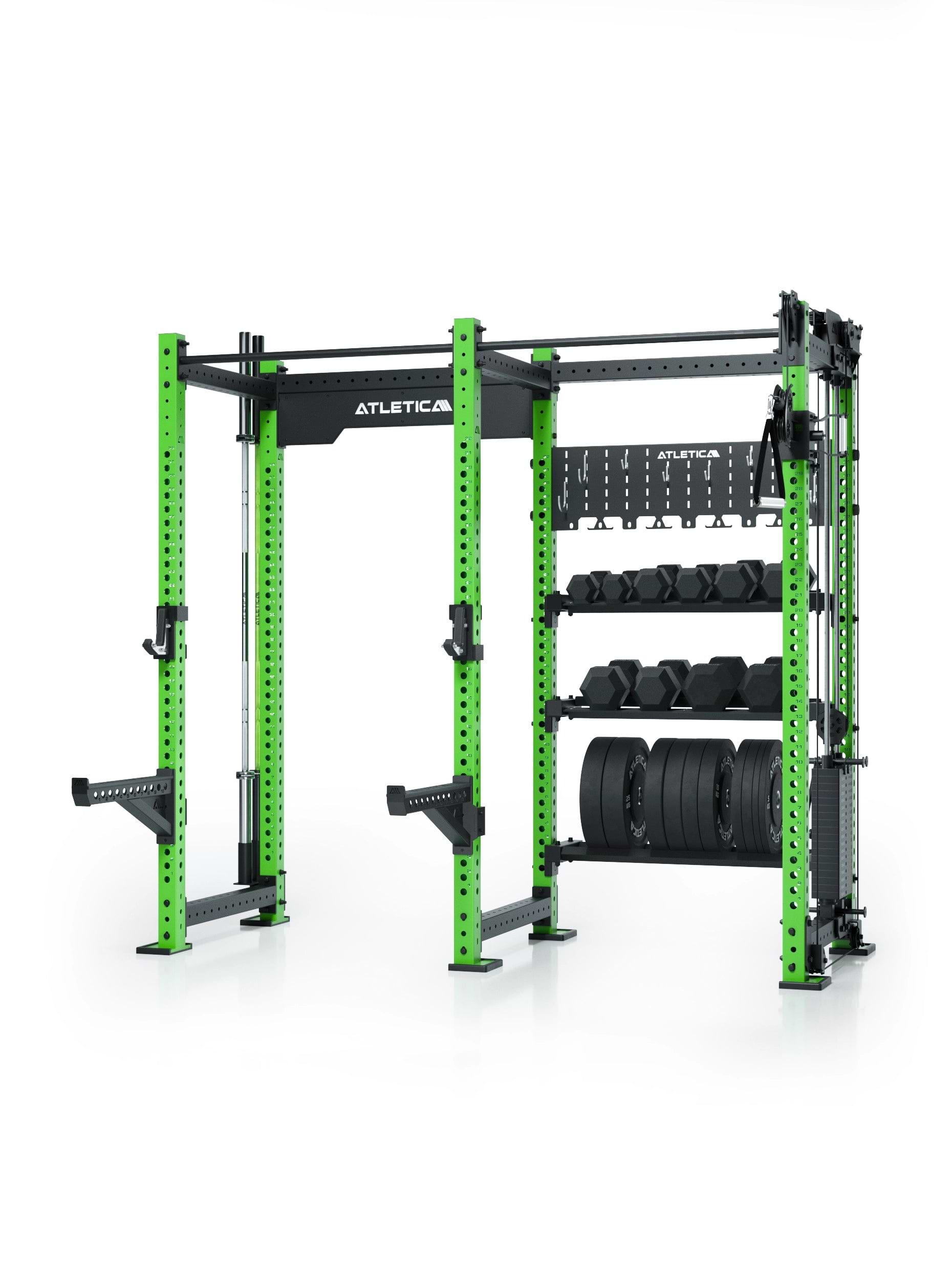 R8 Falcon R – kompaktes Power Rack mit Kabelzug, 90-kg-Gewichtsblock (2,5-kg-Sprünge) & komplettem Storage-System – ideal für Studios & PT.