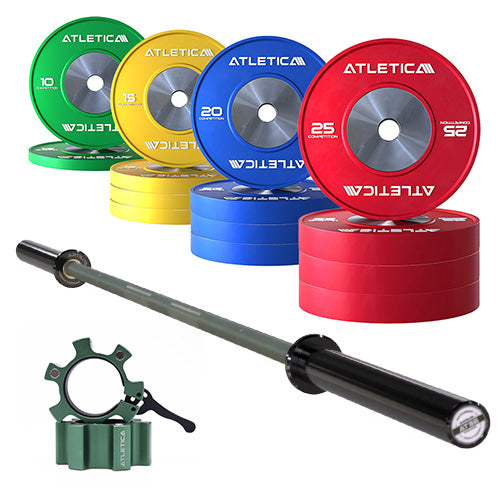 Langhantel Set Beta Military Green I Competition Plates 260kg I Aluminiumverschlüsse Military Green