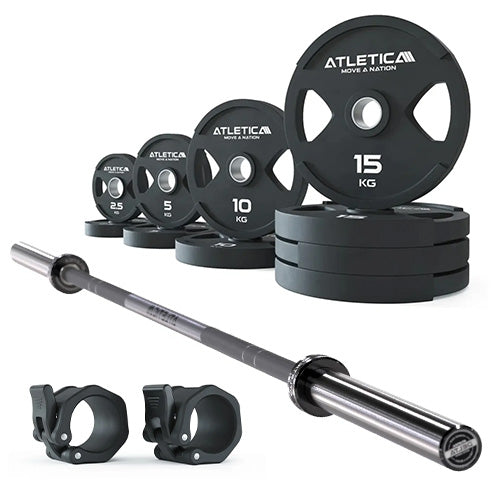 Langhantel Set Delta Battleship Grey I 2H Gripper Plates 95kg I Pro Verschlüsse