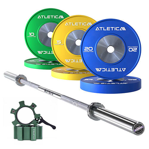 Omega Langhantel | Competition Plates 90kg | Aluminium Verschlüsse