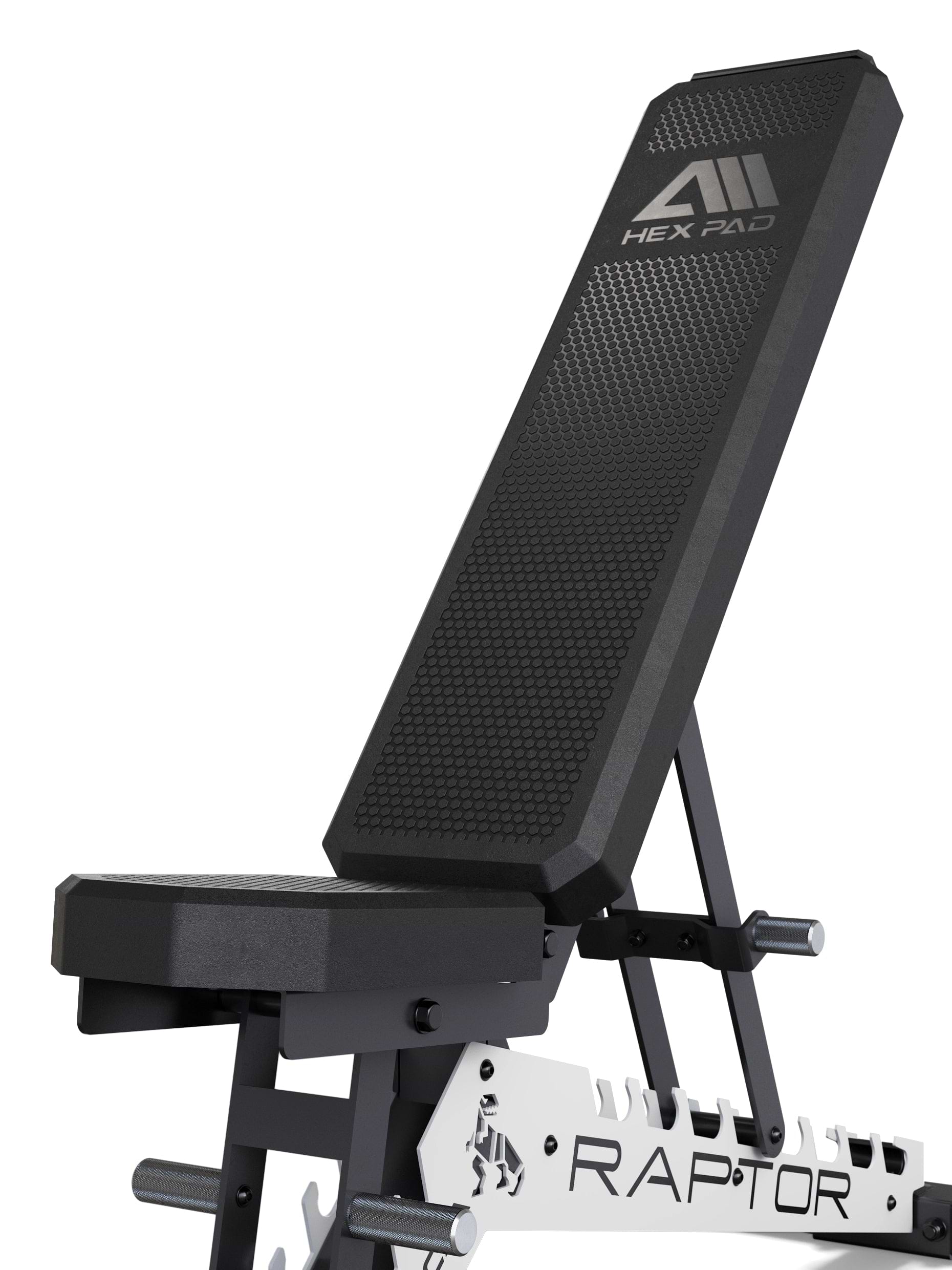 Raptor Schrägbank mit Hex Pad und weißen Zahnplatten
