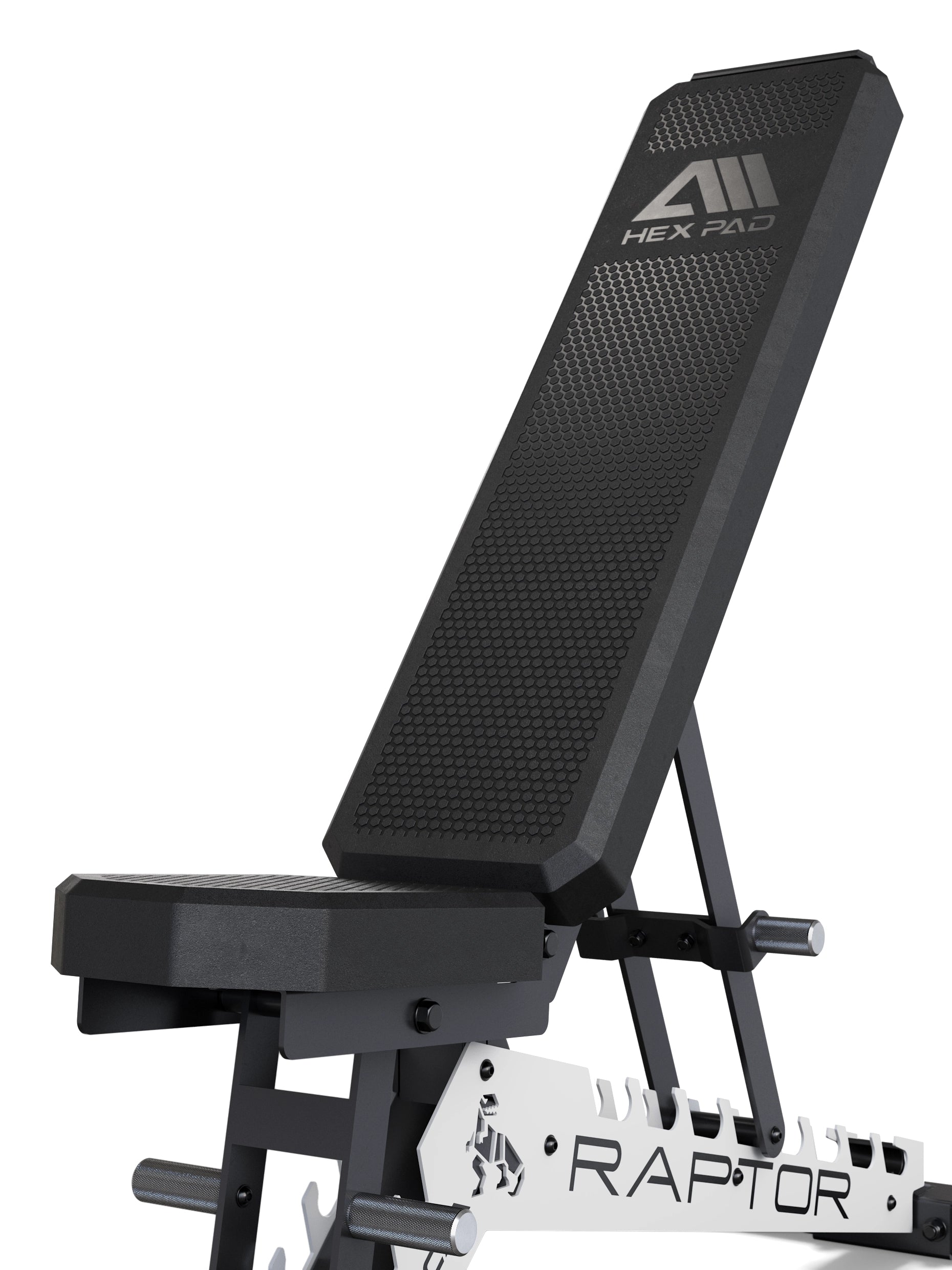 Raptor Schrägbank mit Hex Pad und weißen Zahnplatten