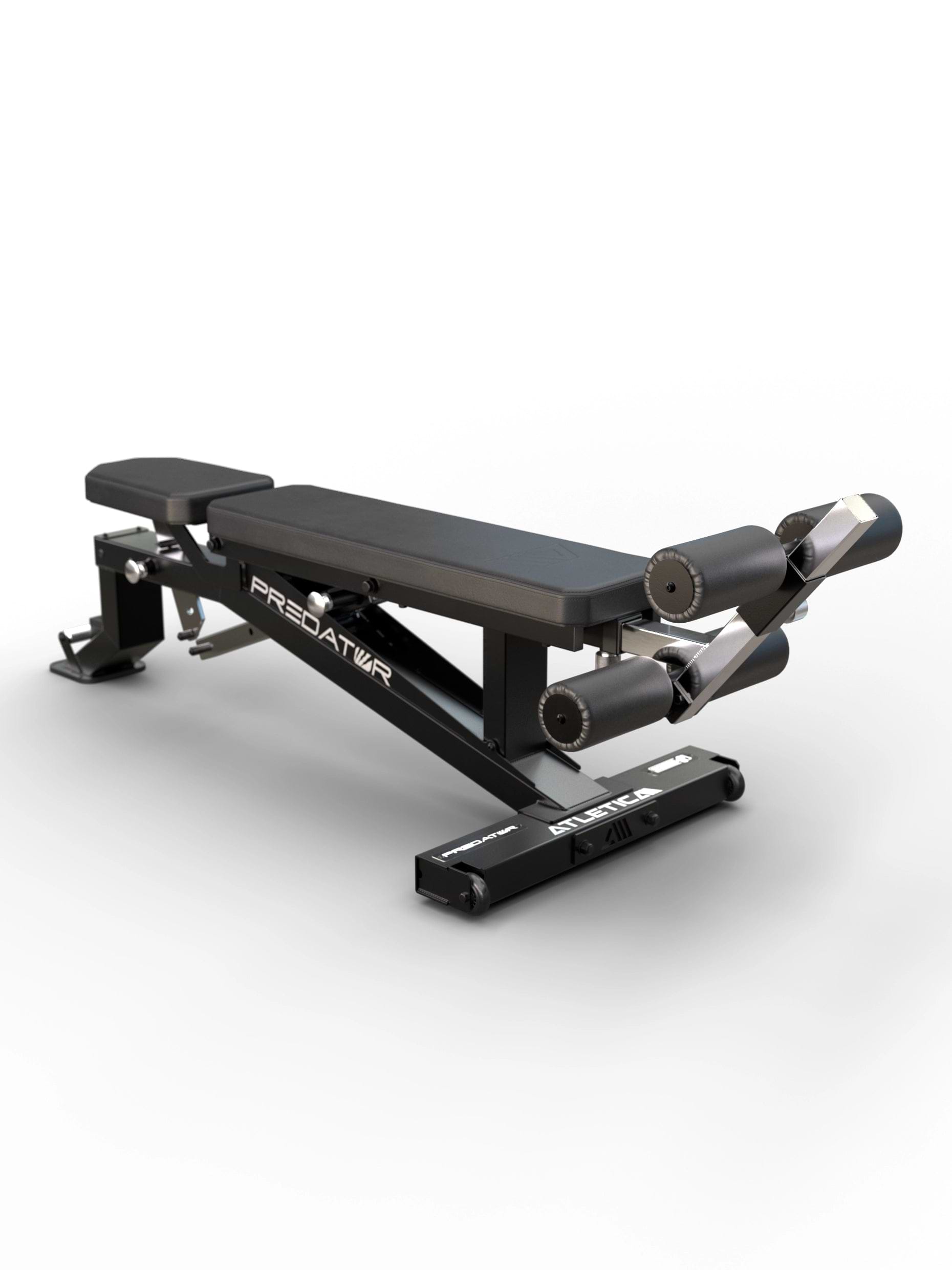 Atletica Predator modulare Hantelbank - EVO Leg Blocker in Flachbank-Position für Situps und Decline-Übungen