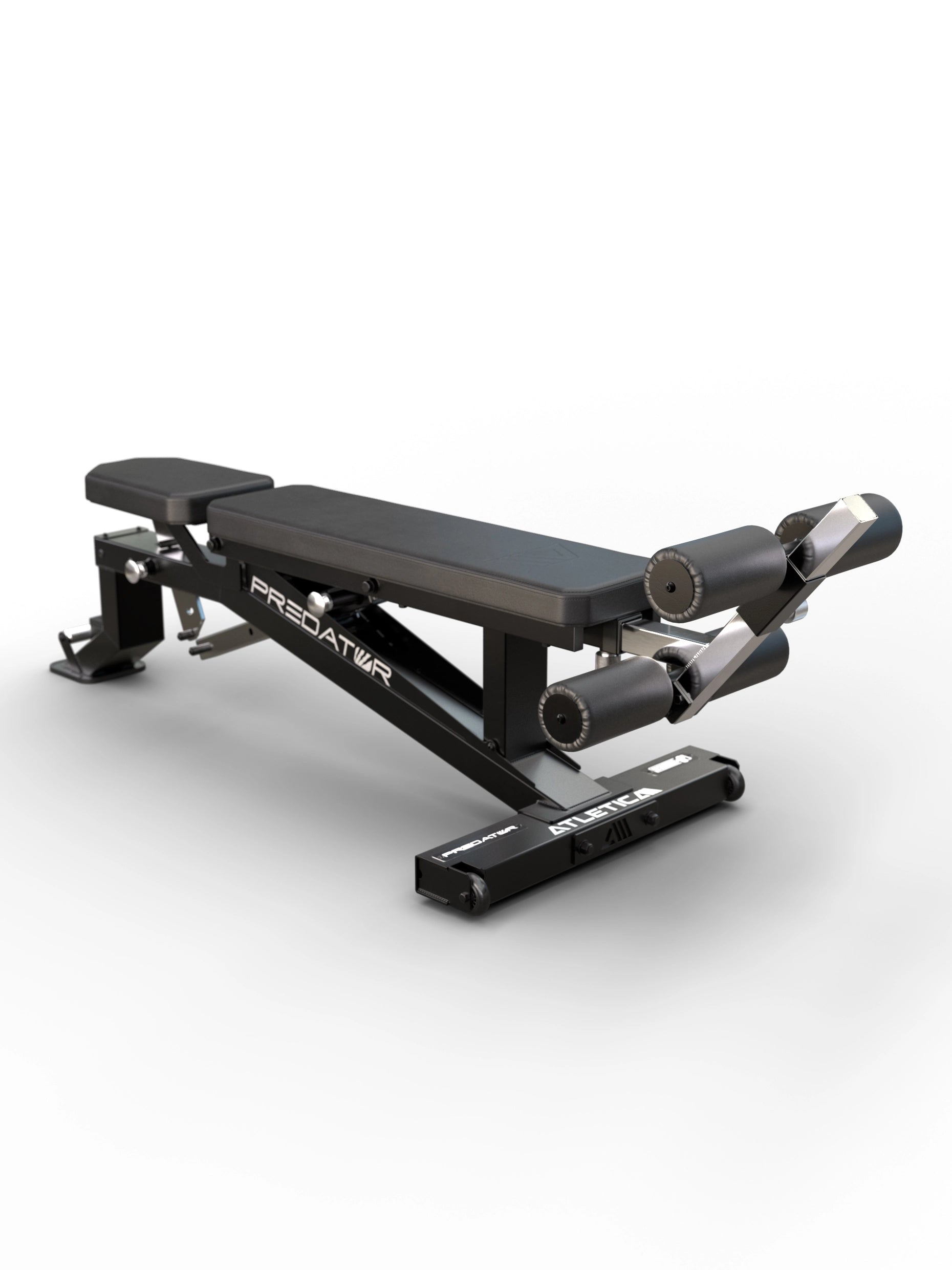 Atletica Predator modulare Hantelbank - EVO Leg Blocker in Flachbank-Position für Situps und Decline-Übungen
