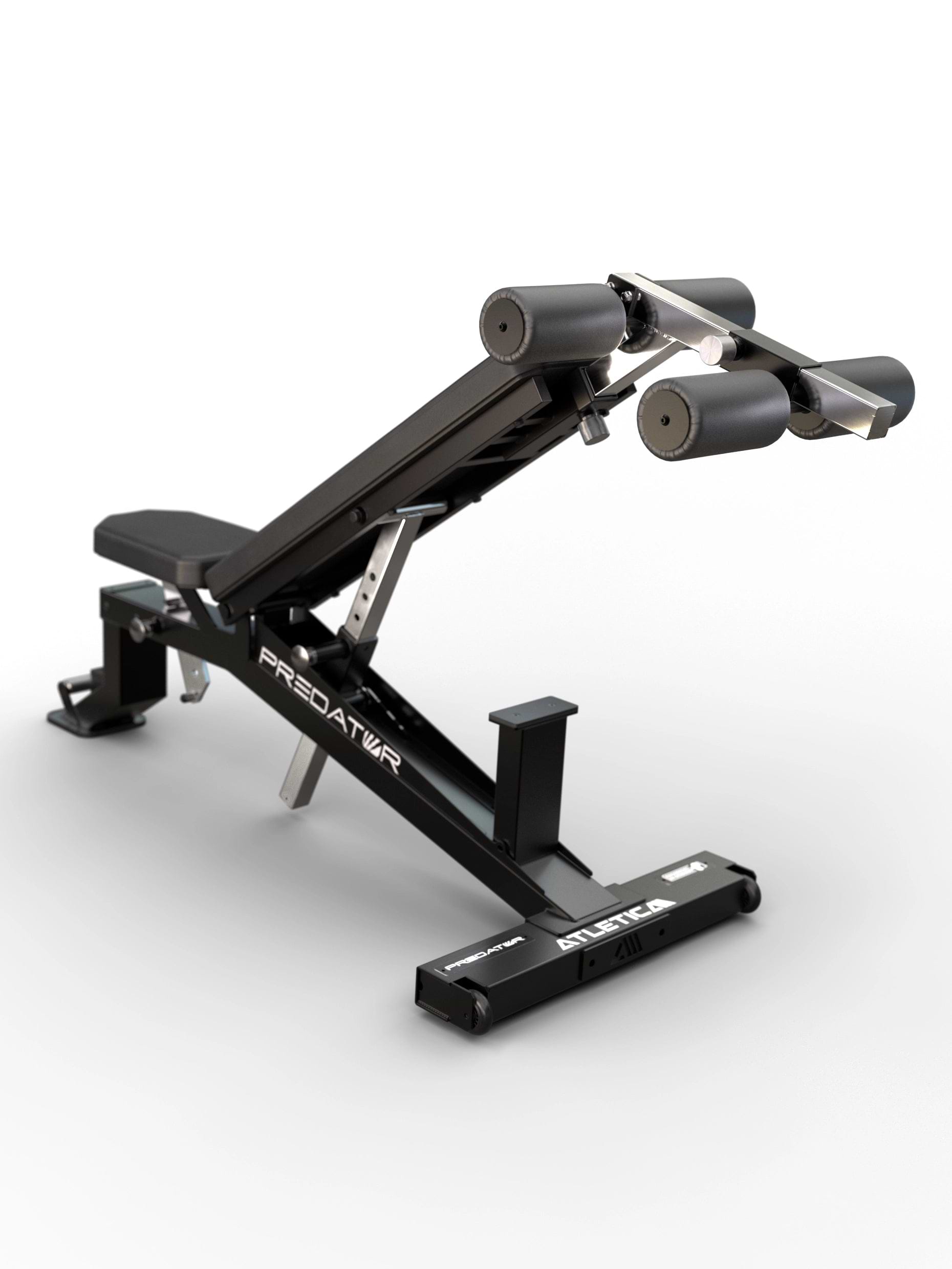Atletica Predator modulare Hantelbank - EVO Leg Blocker in Decline-Position für Bauchübungen und Situps mit Fußfixierung