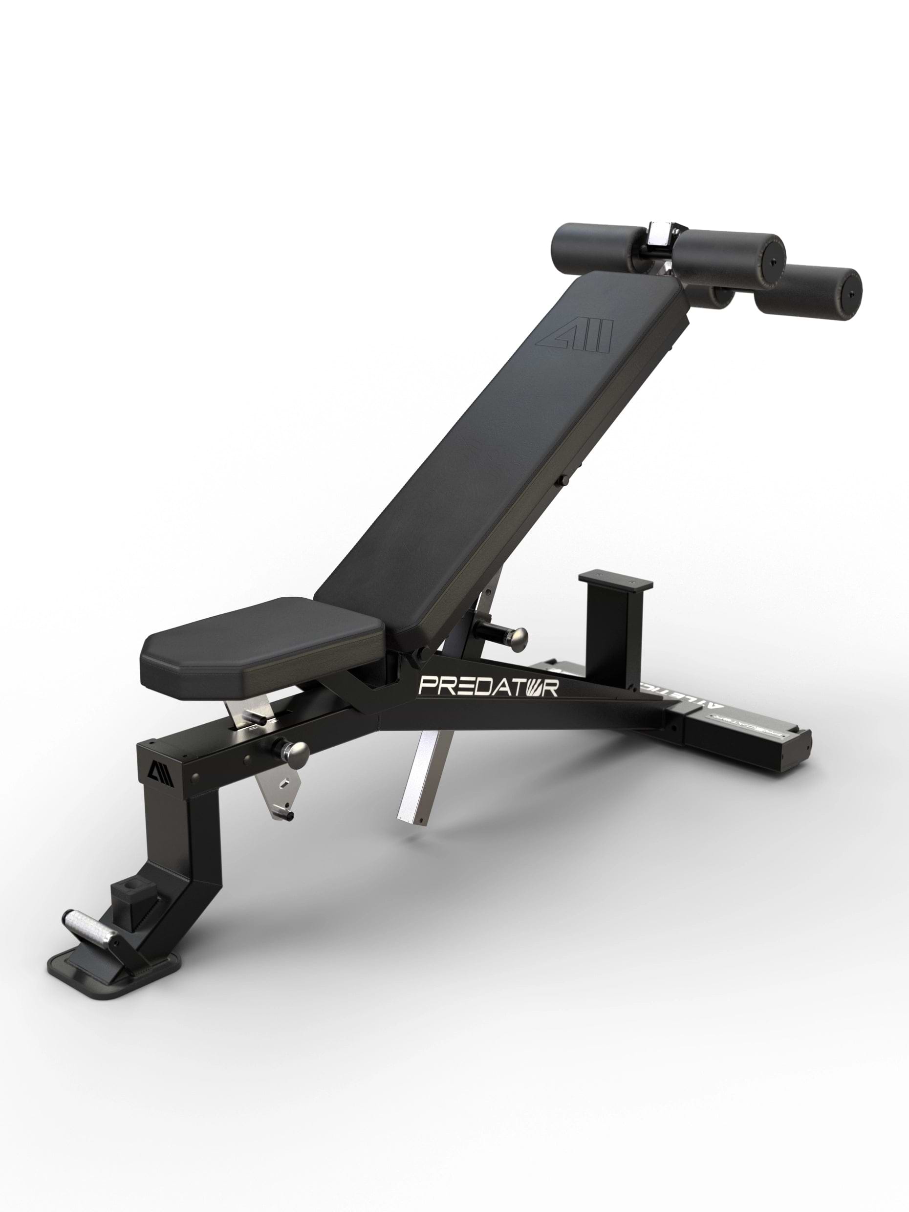 Atletica Predator modulare Hantelbank - EVO Leg Blocker in Schrägbank-Position für Decline-Drücken und Bauchtraining