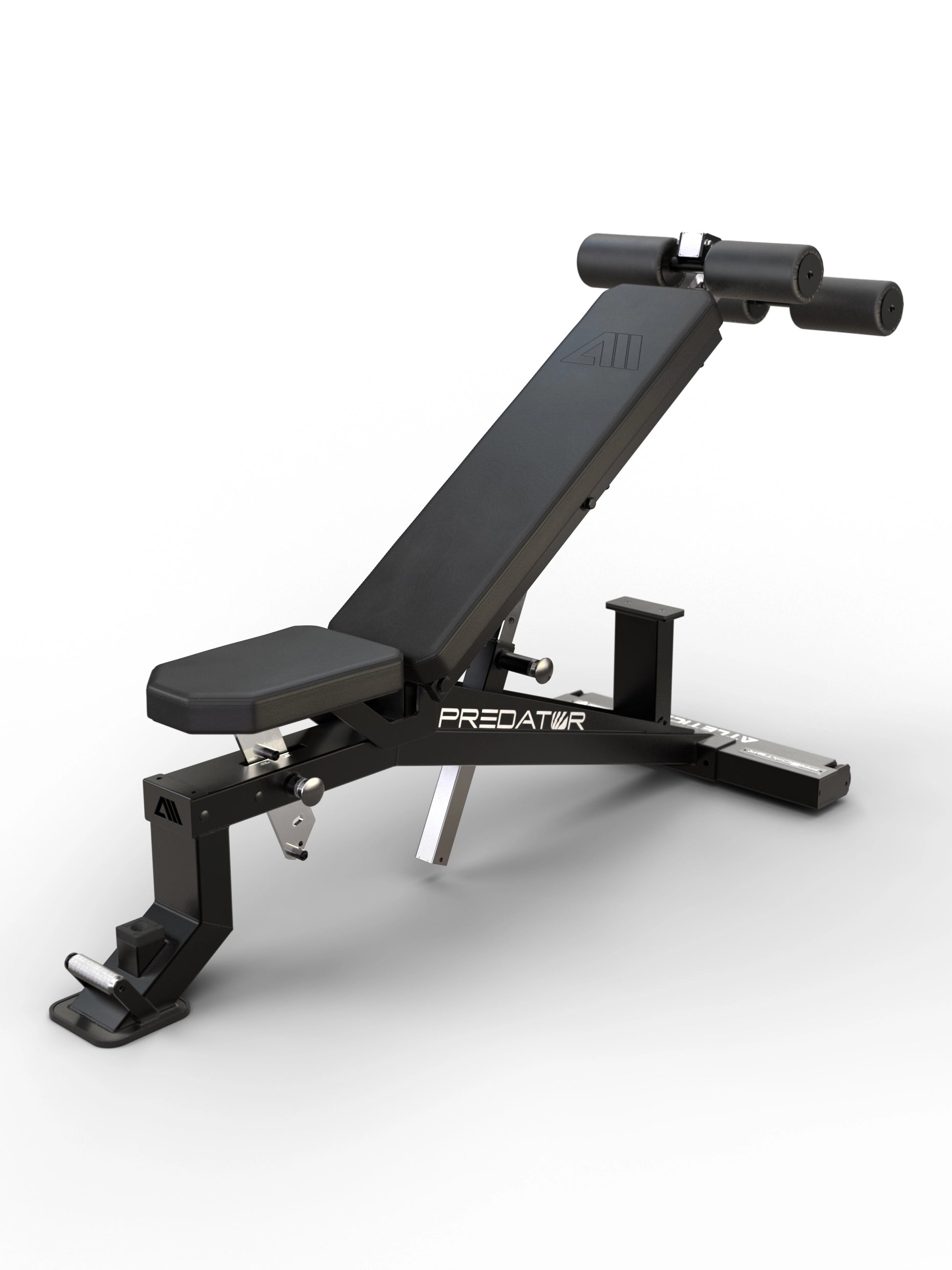 Atletica Predator modulare Hantelbank - EVO Leg Blocker in Schrägbank-Position für Decline-Drücken und Bauchtraining