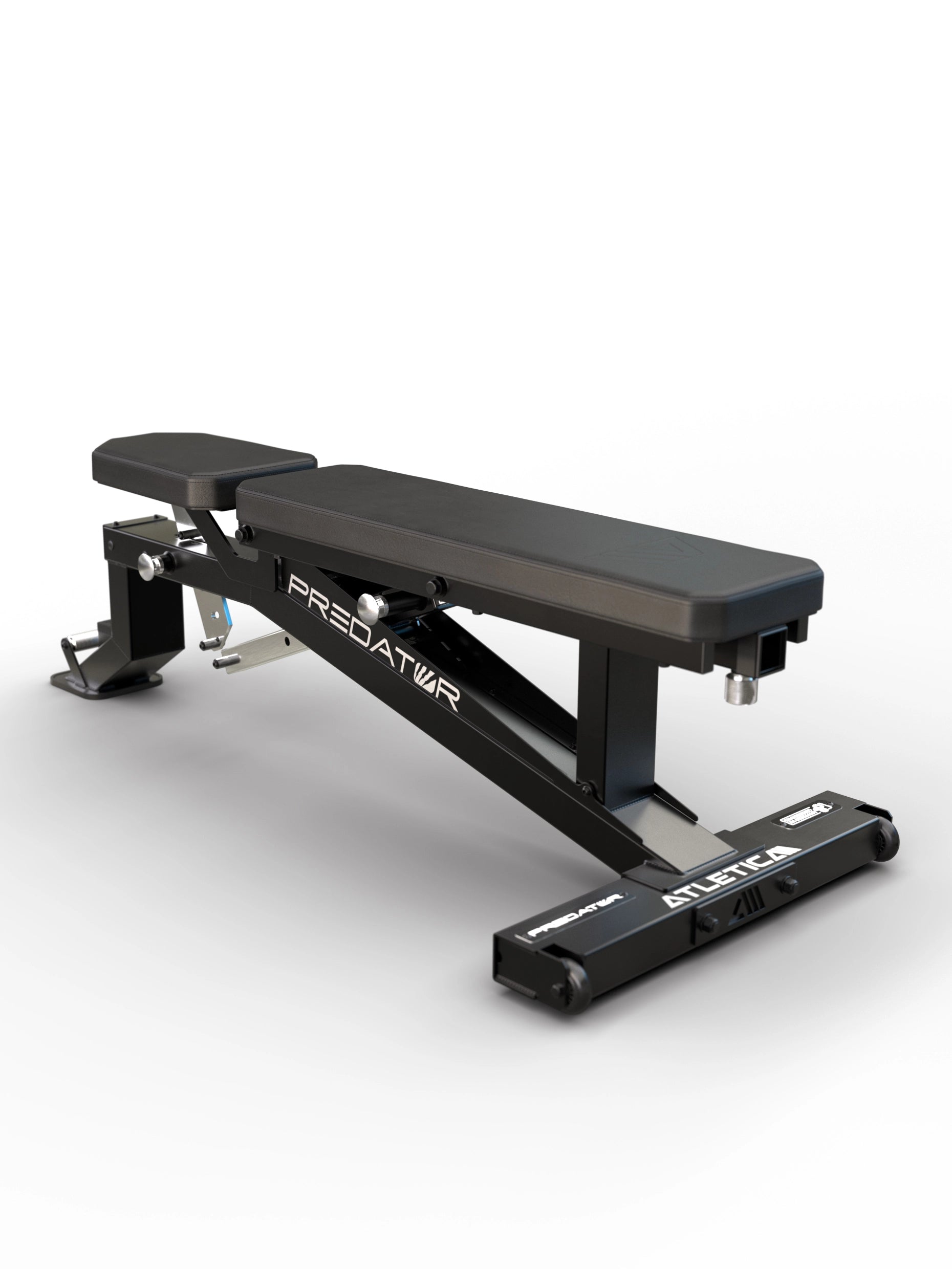 Atletica Predator modulare Hantelbank - 110×60×3 mm Stahlrahmen mit integrierten Transportrollen