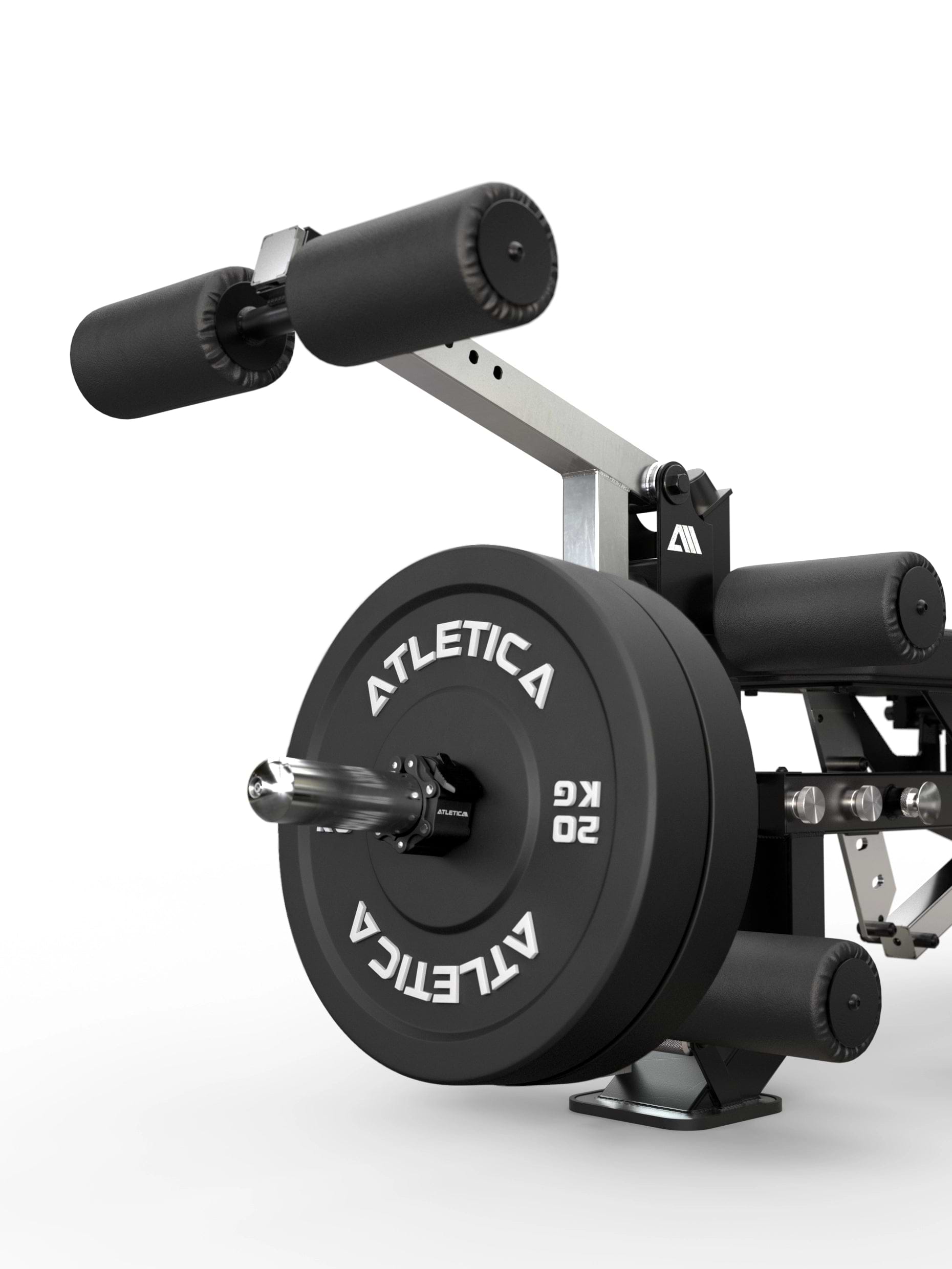 Atletica Predator EVO modulare Hantelbank - EVO Leg Option beladen mit Atletica Bumper Plates
