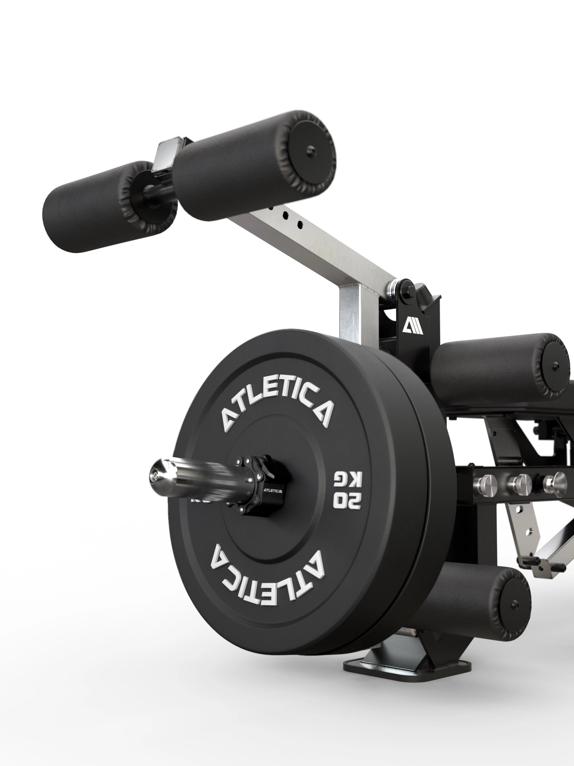 Atletica Predator EVO modulare Hantelbank - EVO Leg Option beladen mit Atletica Bumper Plates