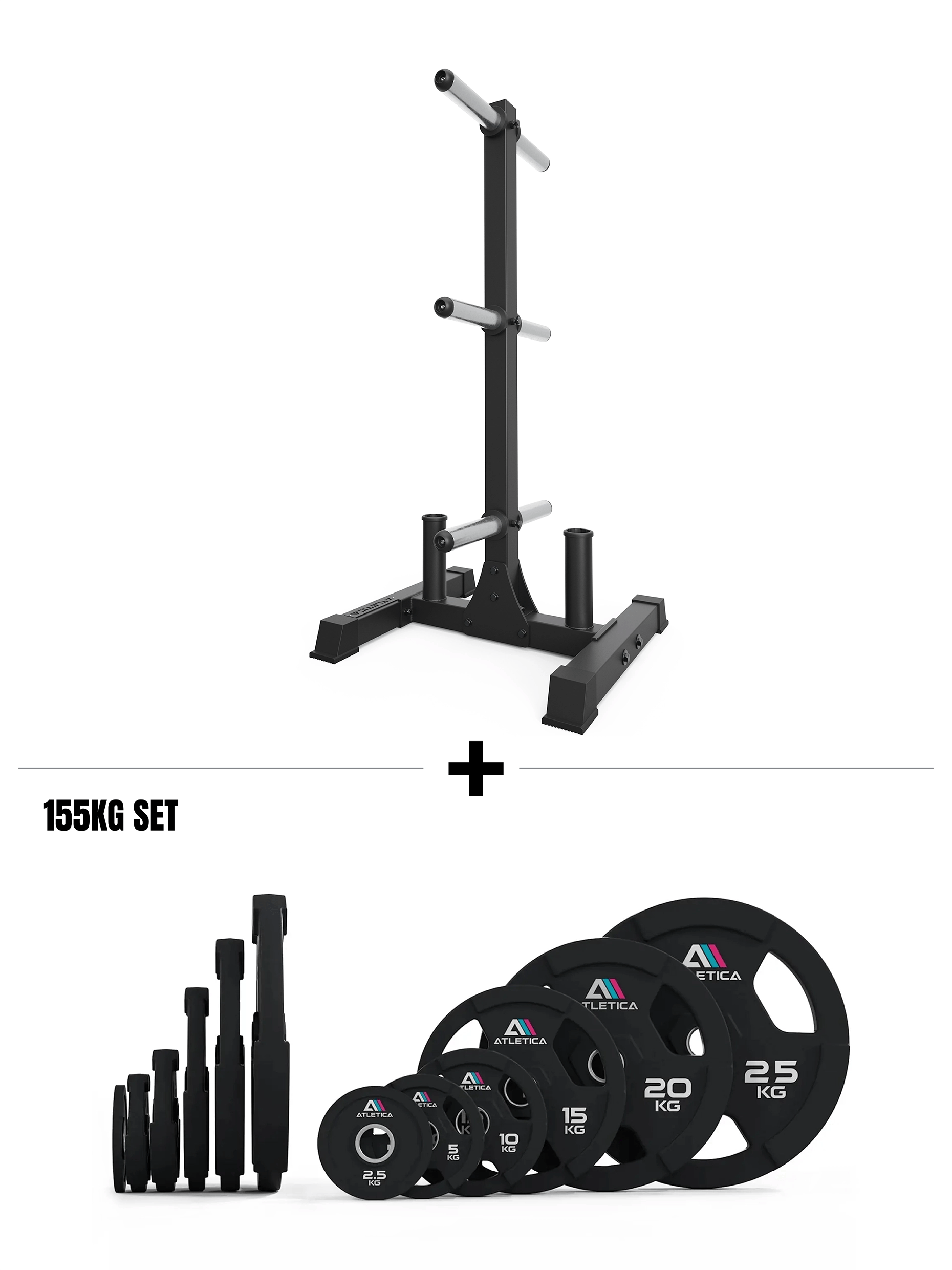 Rhino Grip Set 3H I 155kg 3H Gripper Plates & Rhino Hantelscheibenablage