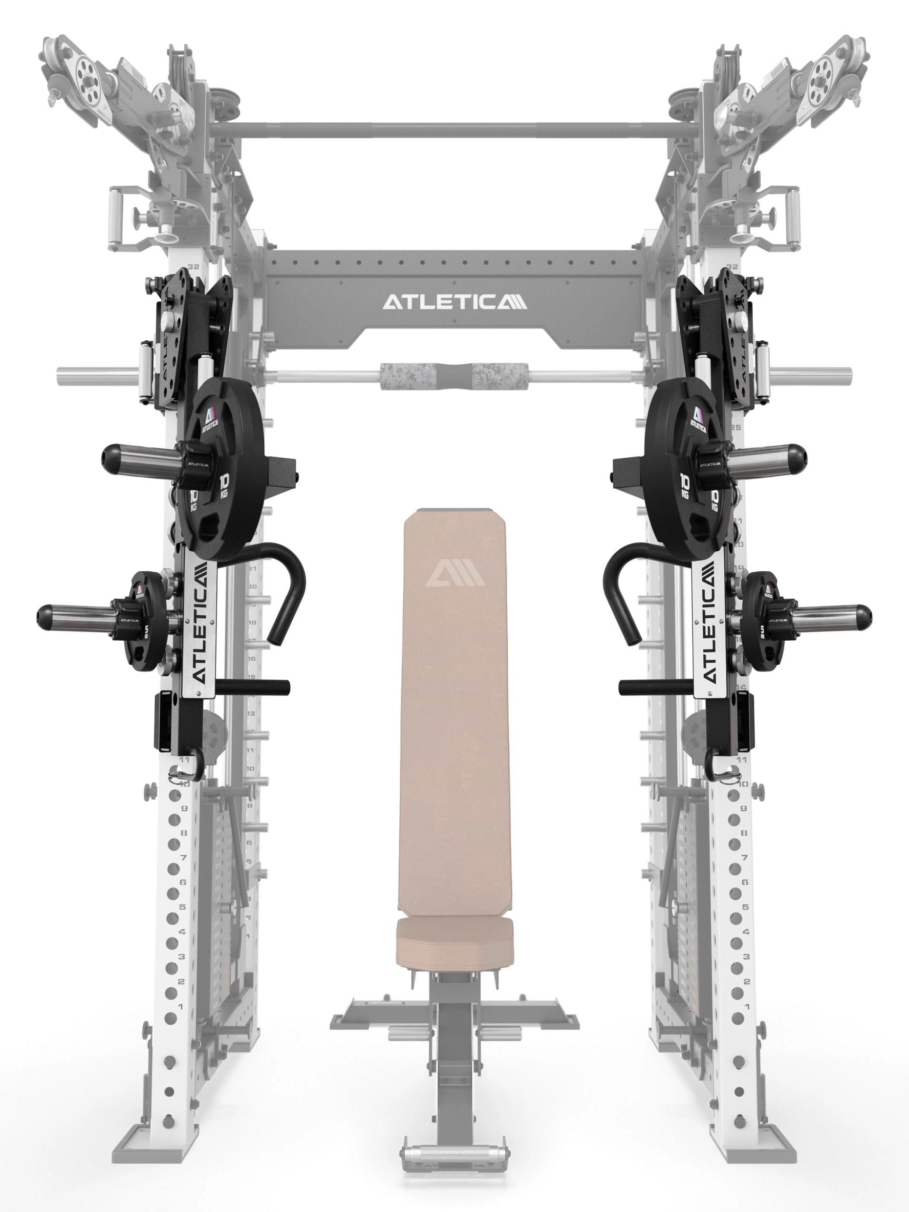 ARC Force R8 Jammer Arme: werkzeugloses Verstellen mit integrierten Storage Hooks am Rack