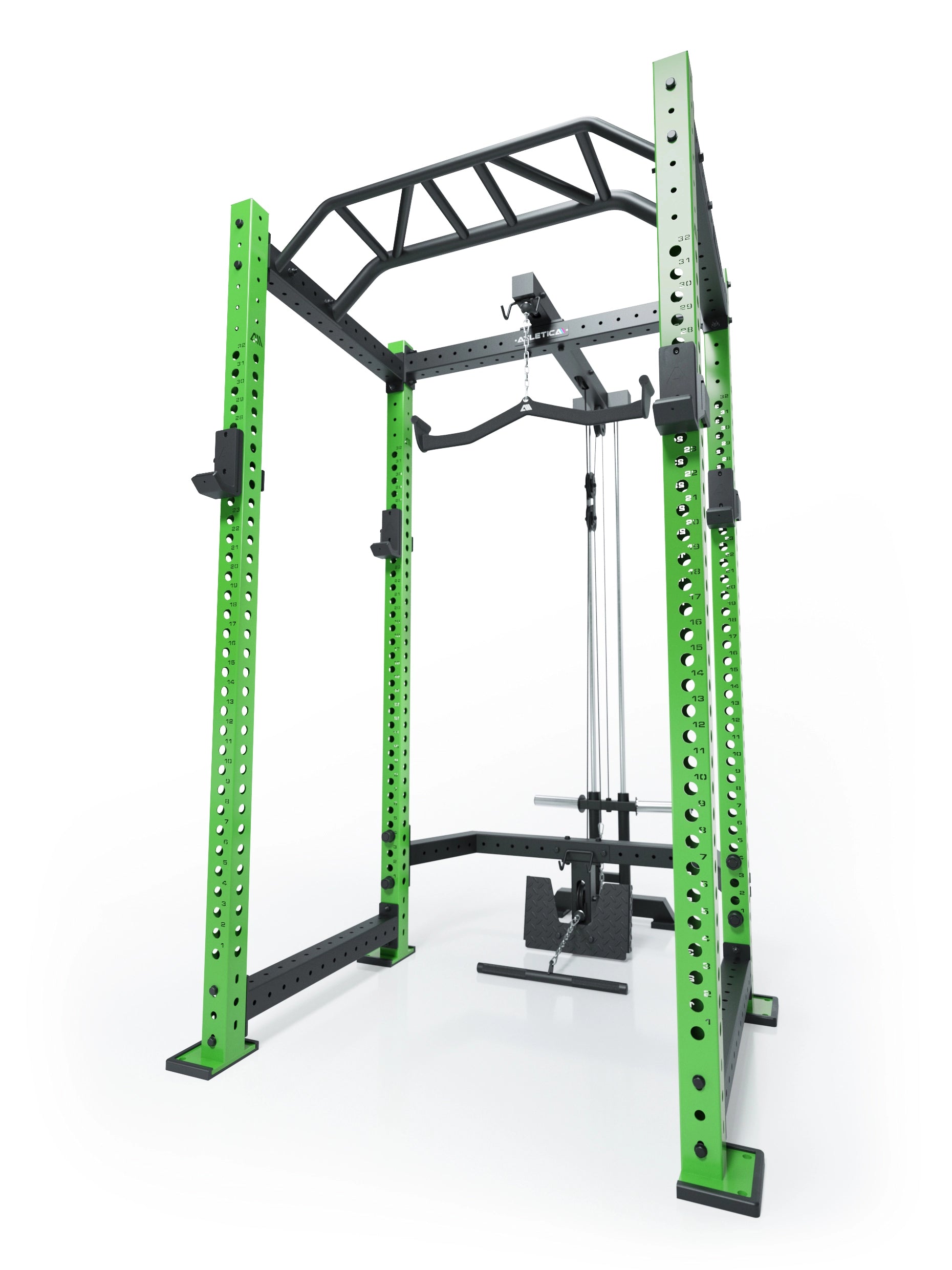 R8 Blackhawk Power Cage mit Kabelzug und Pull Up Bar, in Electric Green 