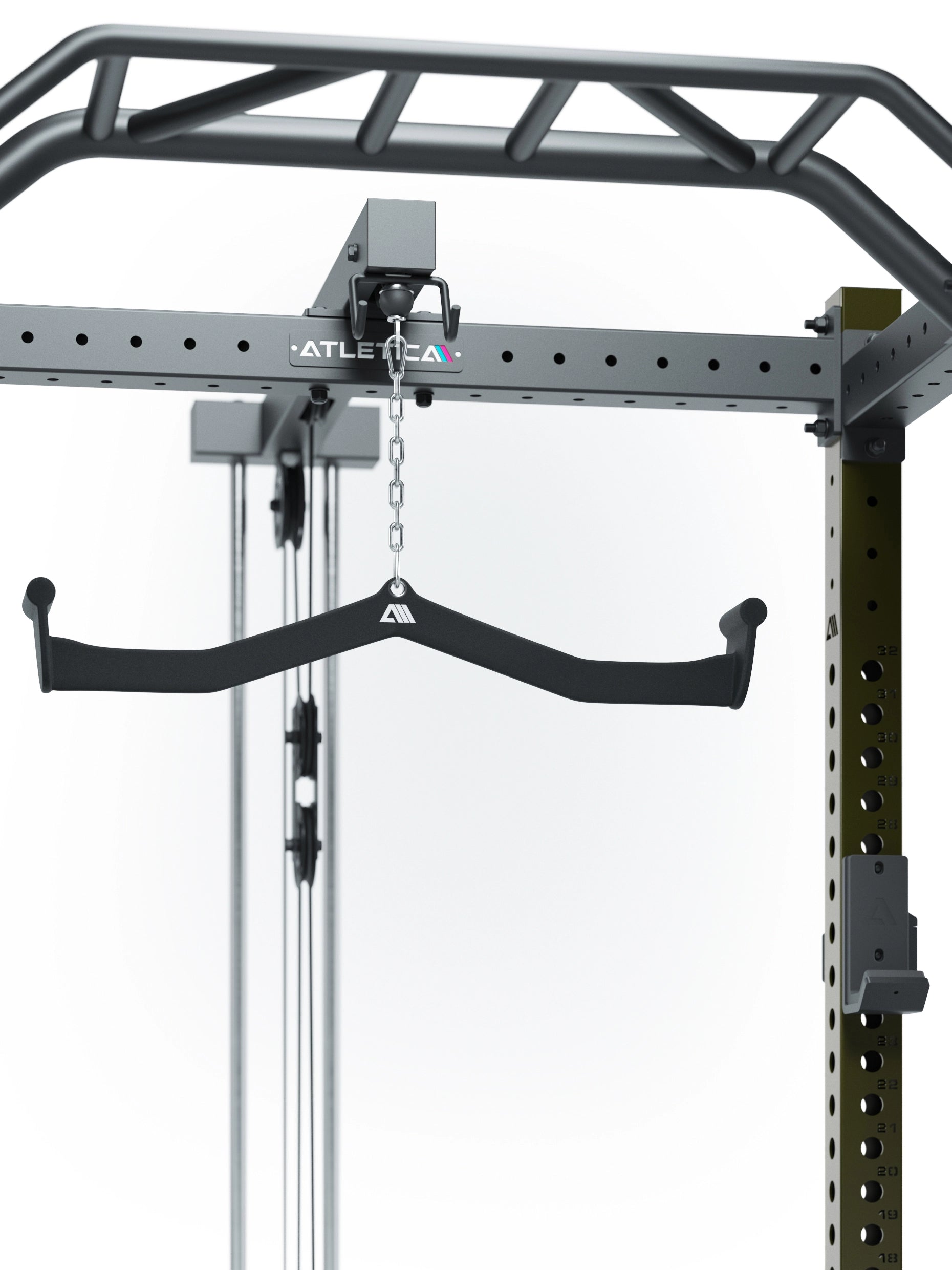 Atletica Power Rack R8 BlackHawk in Military Green mit Klimmzugstange 