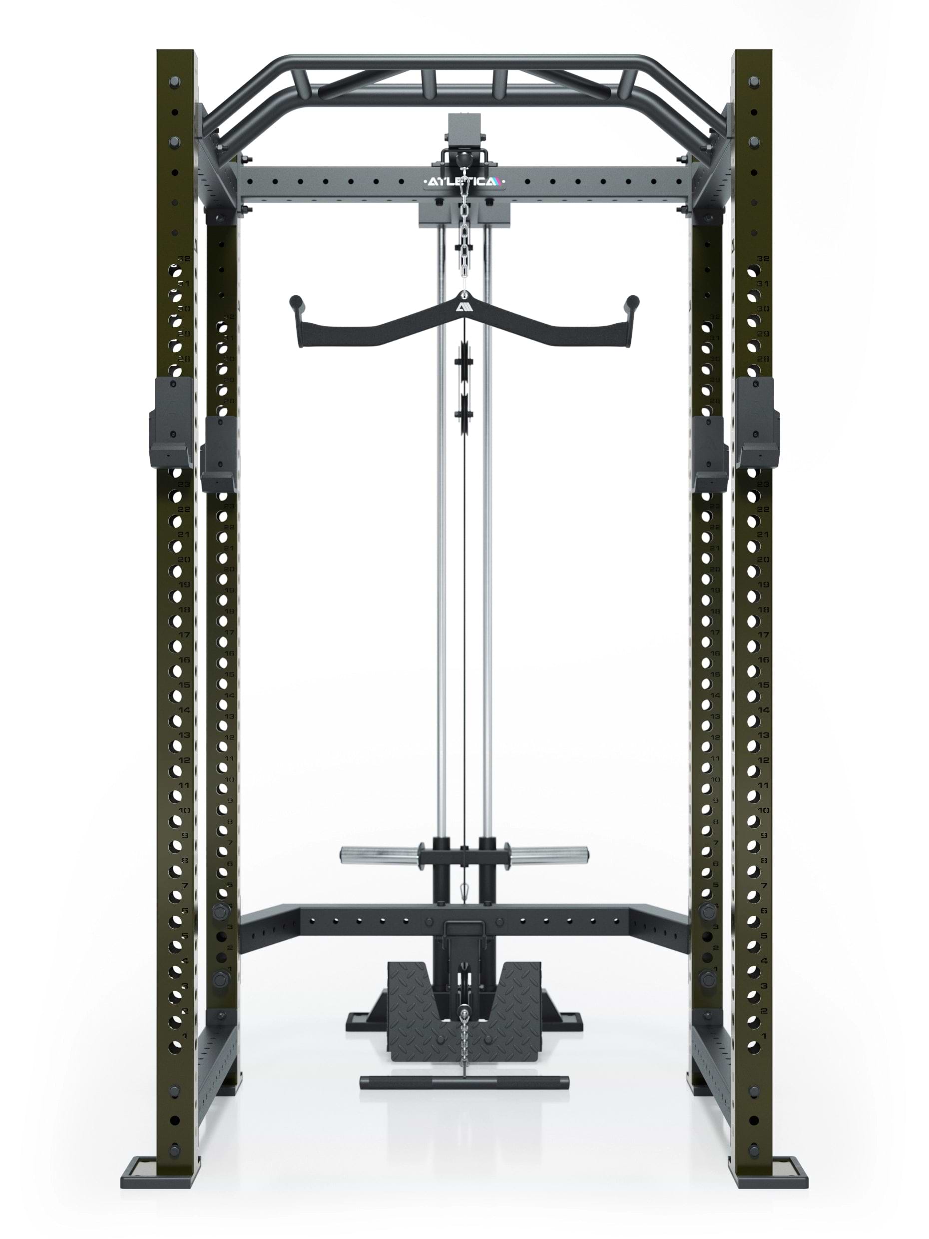Power Rack R8 BlackHawk in Military Green mit Kabelzug und Pull Up Bar