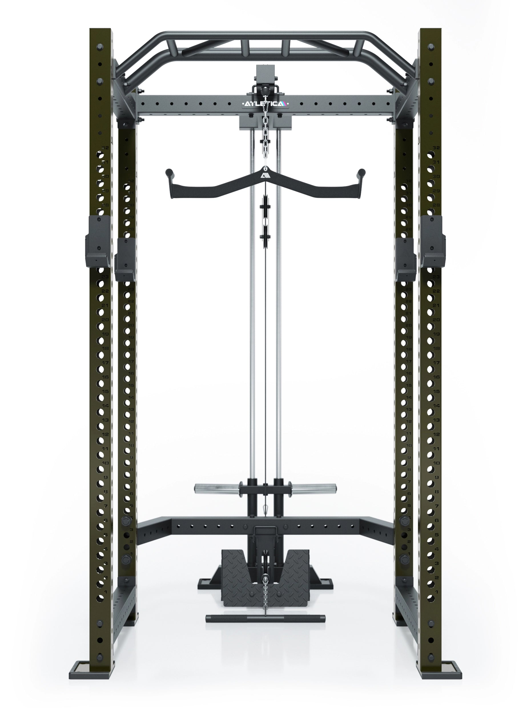 Power Rack R8 BlackHawk in Military Green mit Kabelzug und Pull Up Bar 