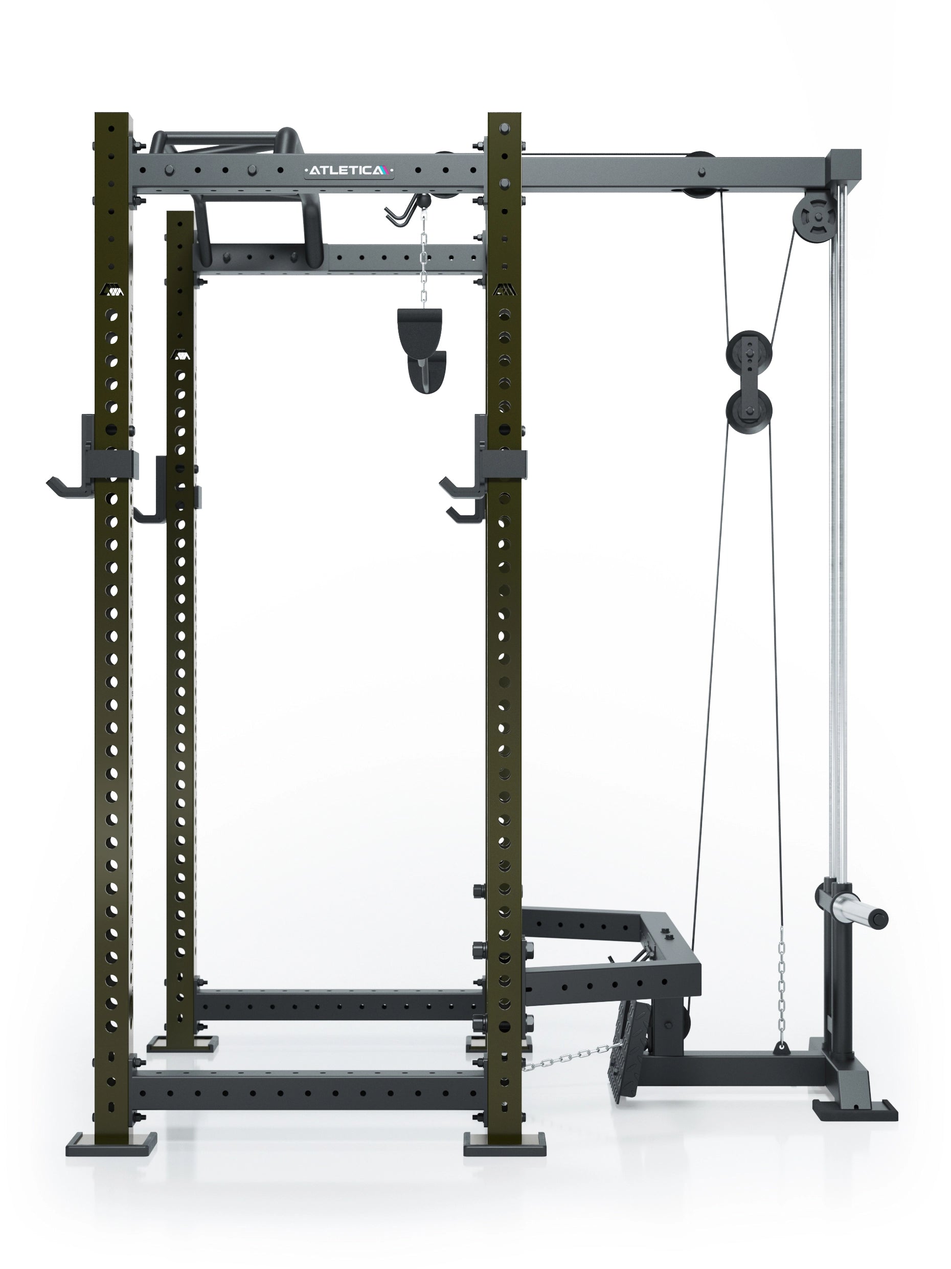 R8 Blackhawk Power Rack mit Kabelzug in Military Green