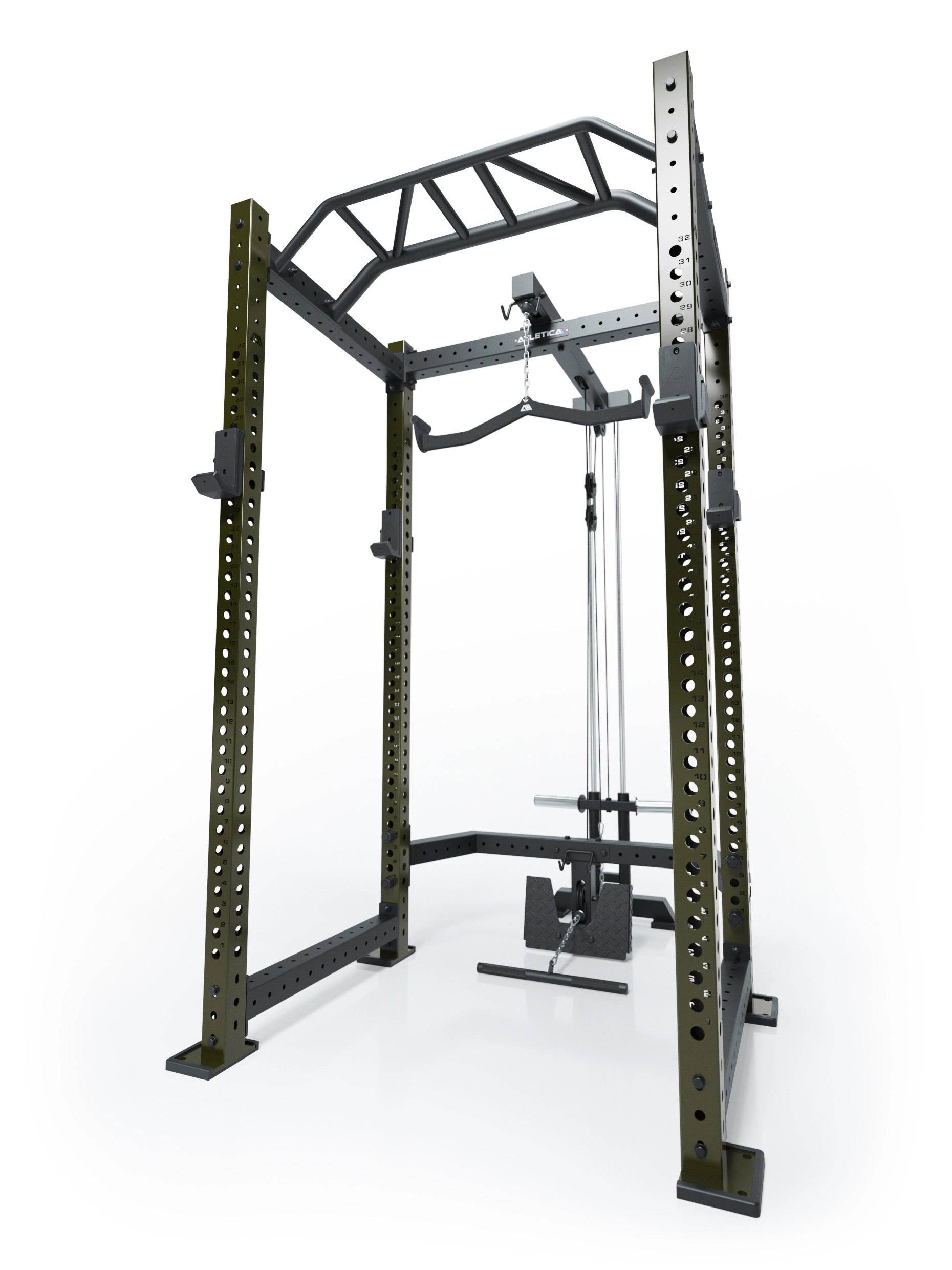 R8 Blackhawk Power Cage mit Kabelzug und Pull Up Bar, in Military Green 