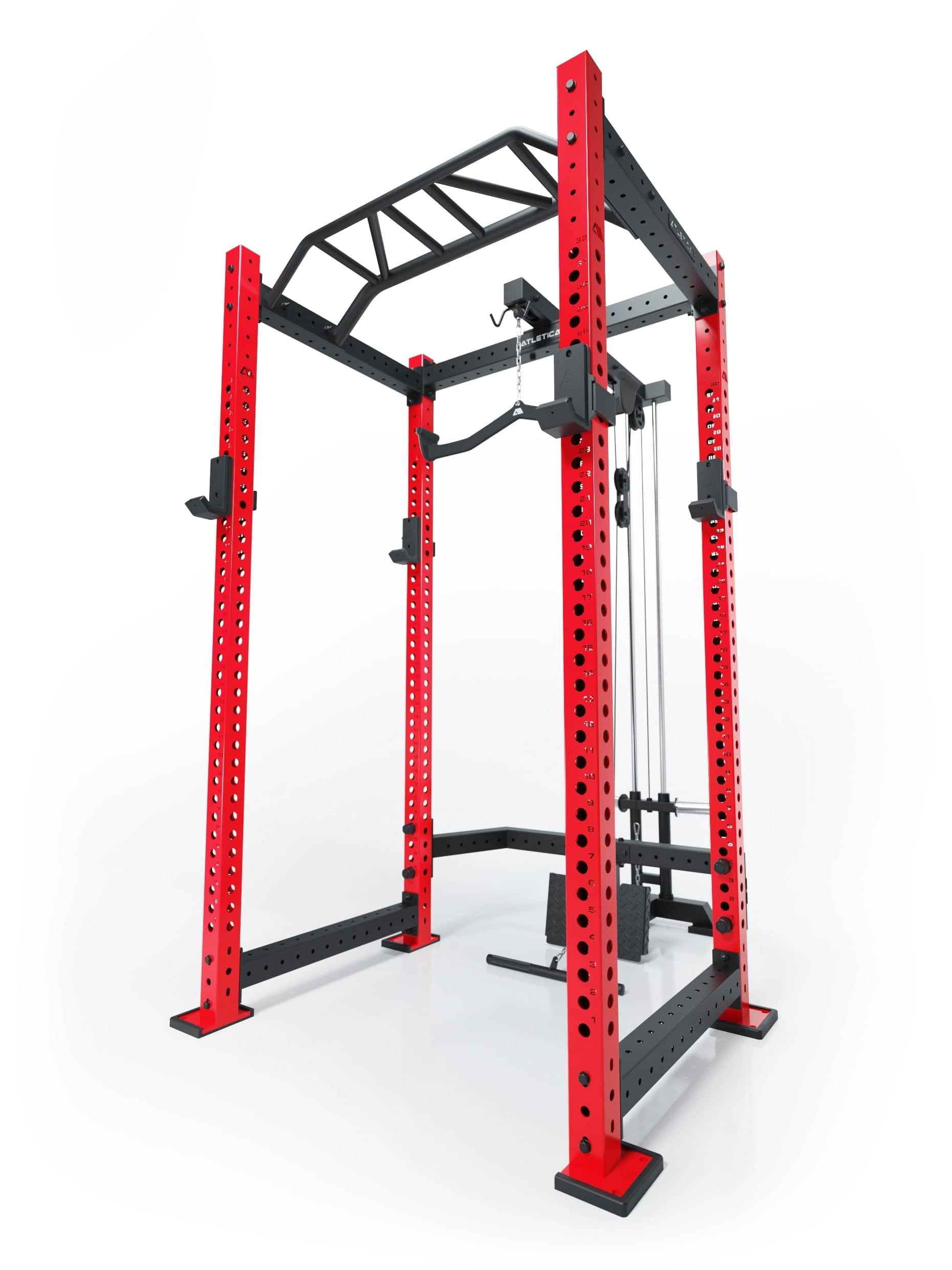 R8 BlackHawk Power Rack von Atletica in Sportscar Red