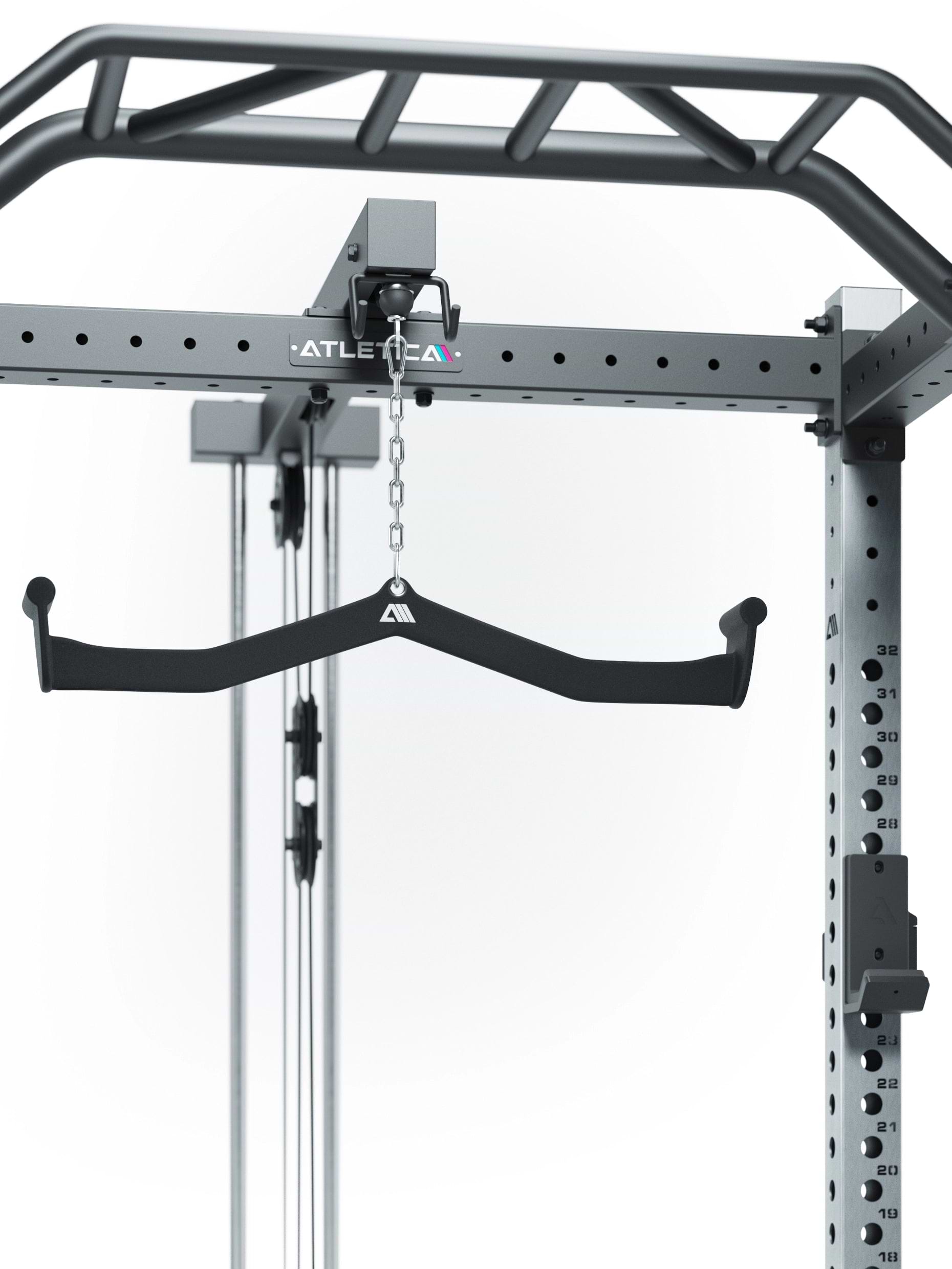 Atletica Power Rack R8 BlackHawk mit Uprights aus Edelstahl und Klimmzugstange