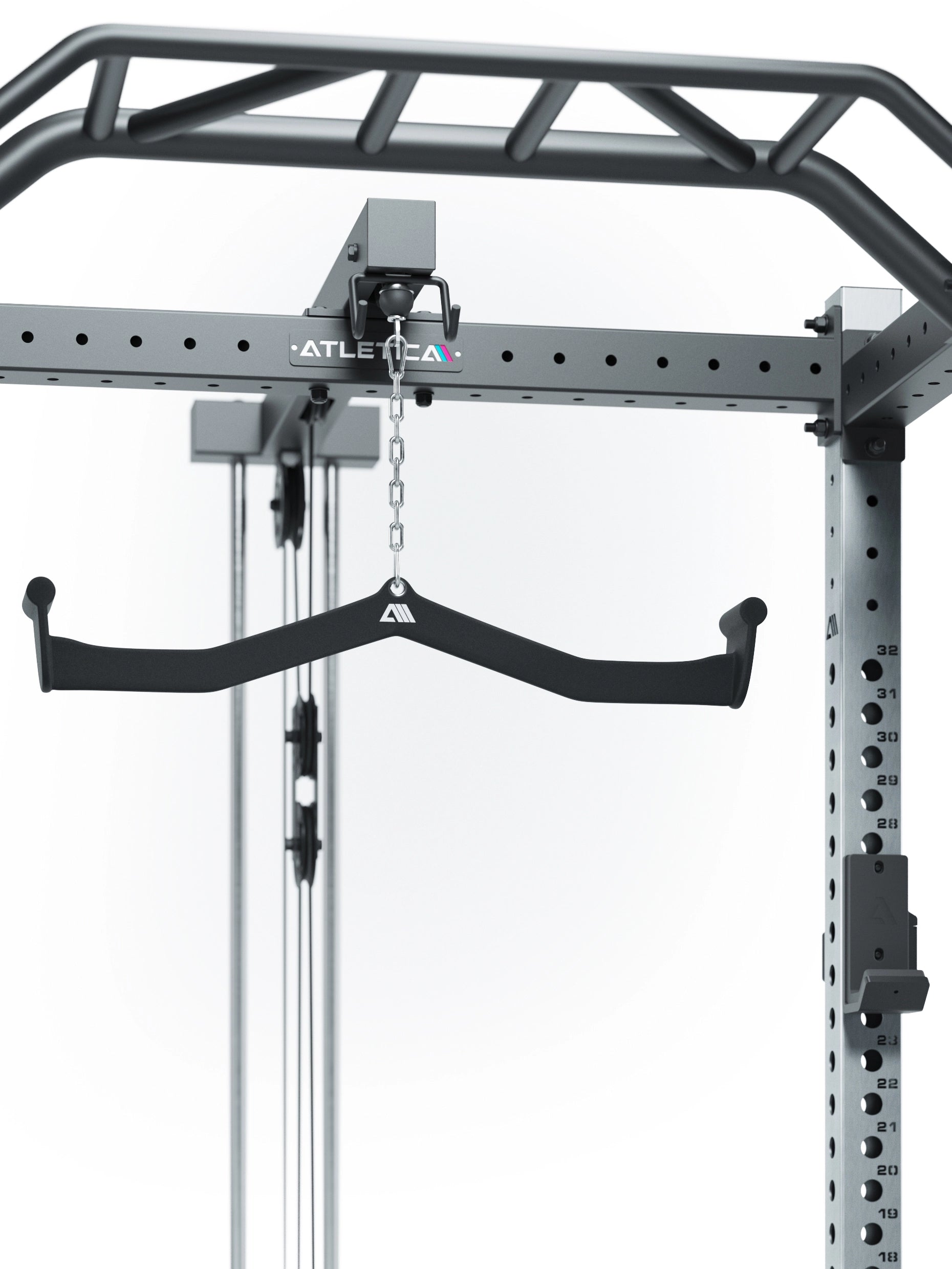 Atletica Power Rack R8 BlackHawk mit Uprights aus Edelstahl und Klimmzugstange
