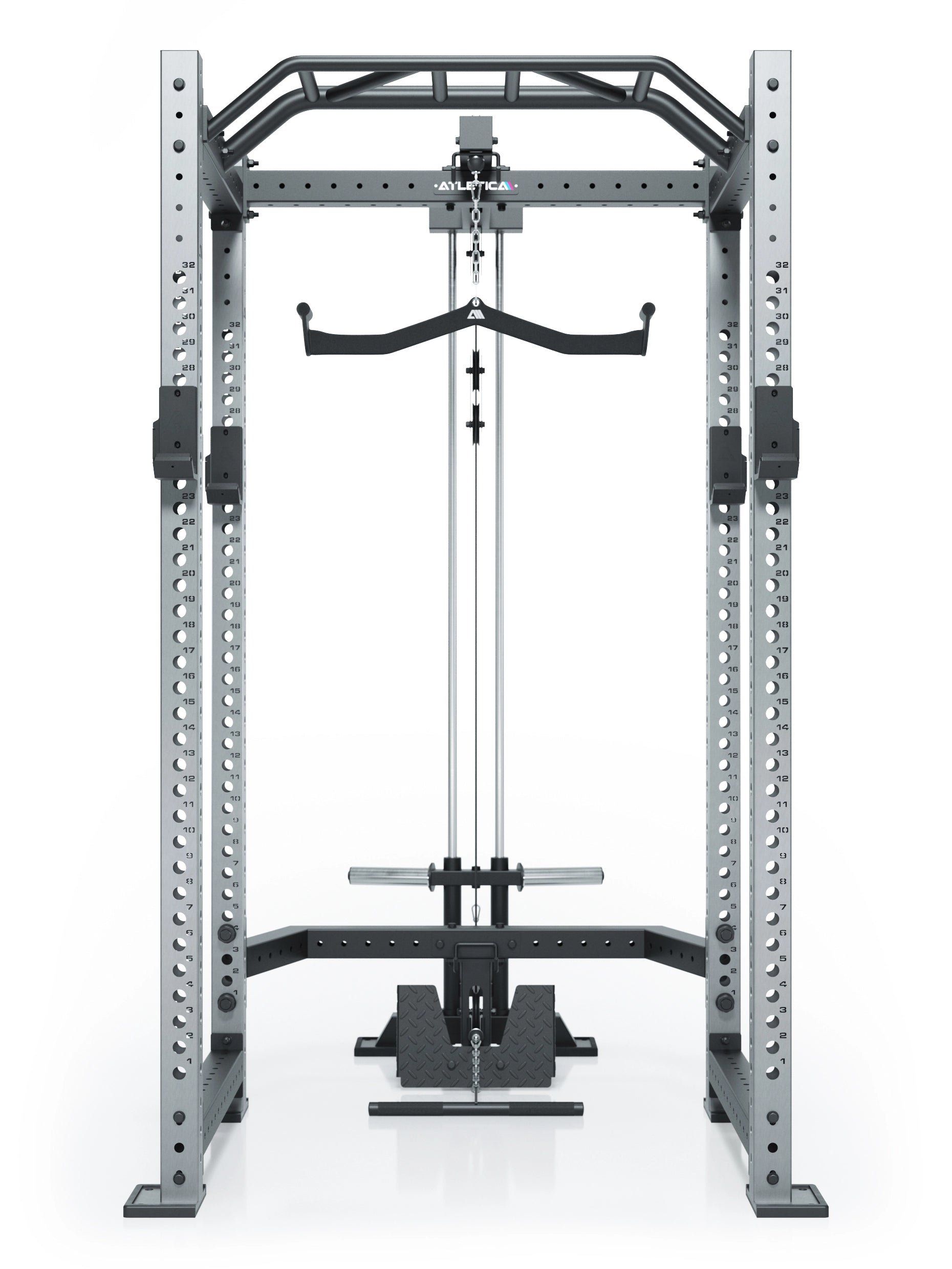 Power Rack R8 BlackHawk mit Kabelzug, Klimmzugstange und Uprights aus Edelstahl