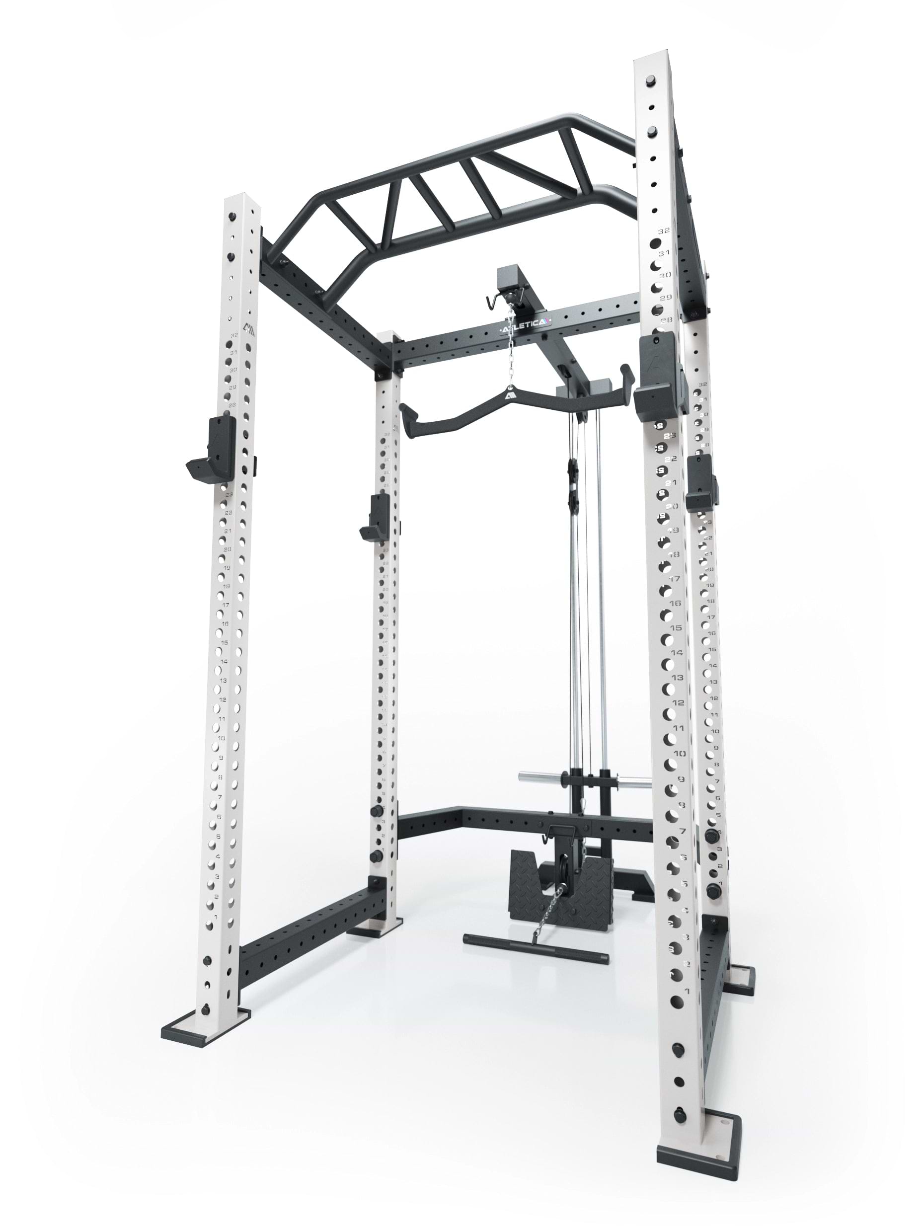 R8 BlackHawk Power Rack von Atletica in weiß