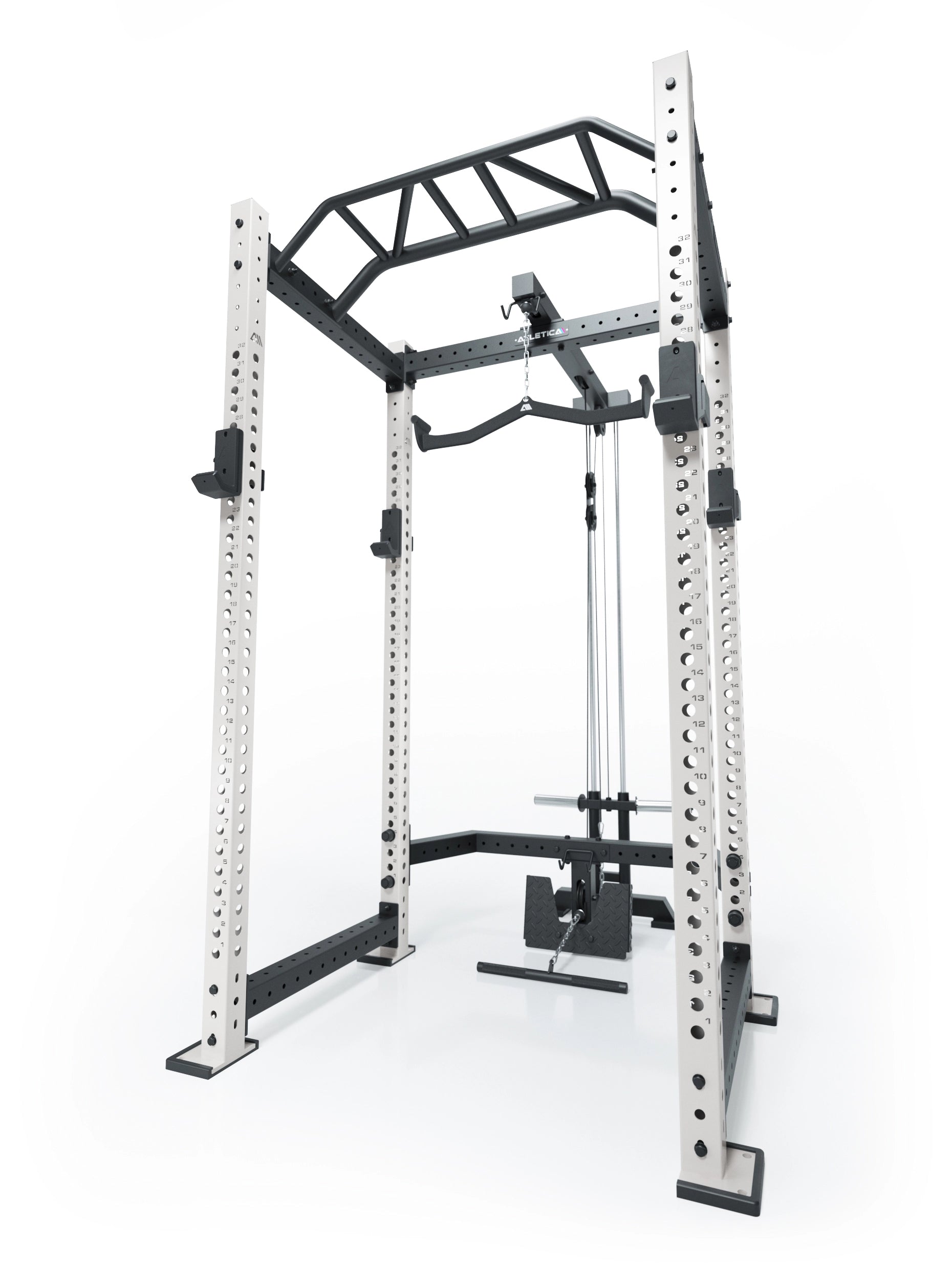 R8 BlackHawk Power Rack von Atletica in weiß