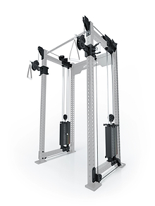 R8 Bradley - kabelpulley-station met twee 95 kg gewichtenblokken, kabelrollen, grepen