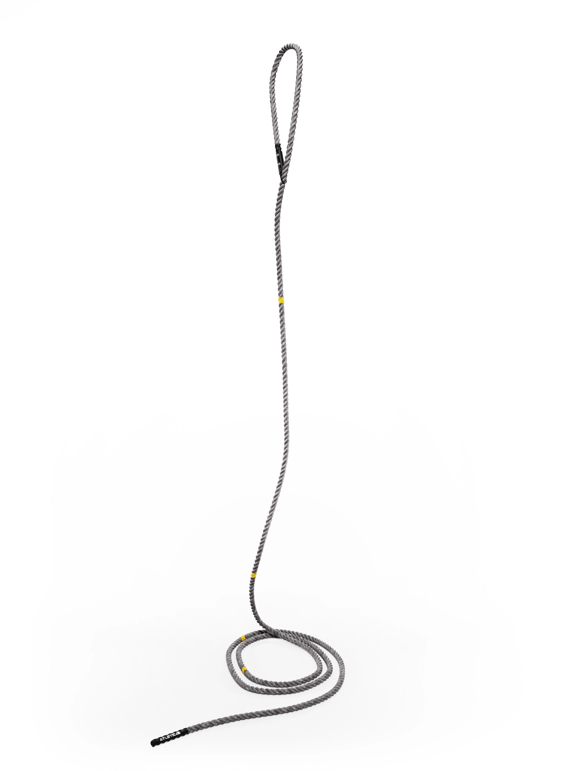 Atletica HRX Power Rope 15 m mit Schlaufe und grauem Trainingsseil in kompletter Ansicht