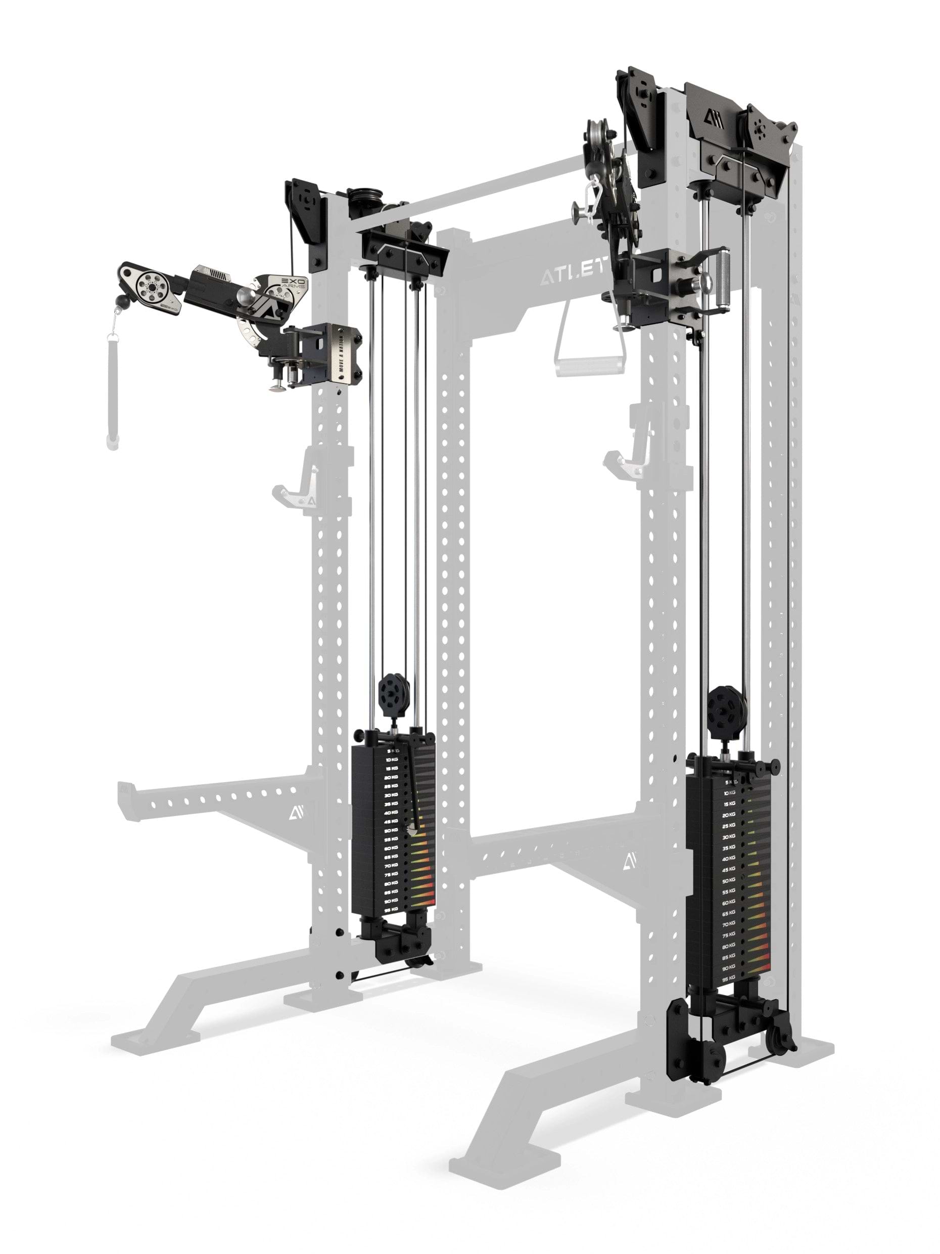 Atletica R8 Bradley EXO Power Rack mit 2x95 kg Steckgewichten und 42 cm Tiefe