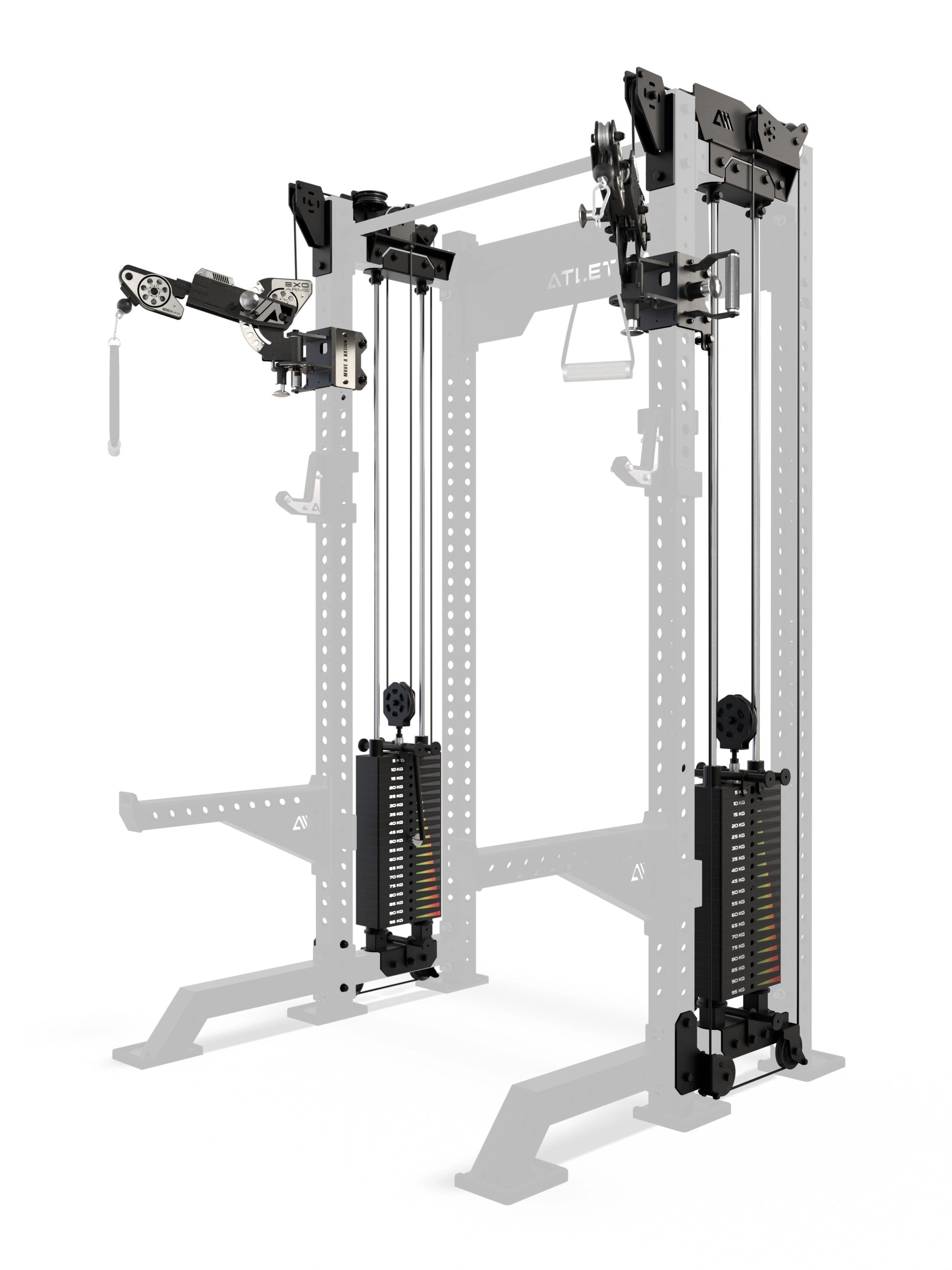 Atletica R8 Bradley EXO Power Rack mit 2x95 kg Steckgewichten und 42 cm Tiefe