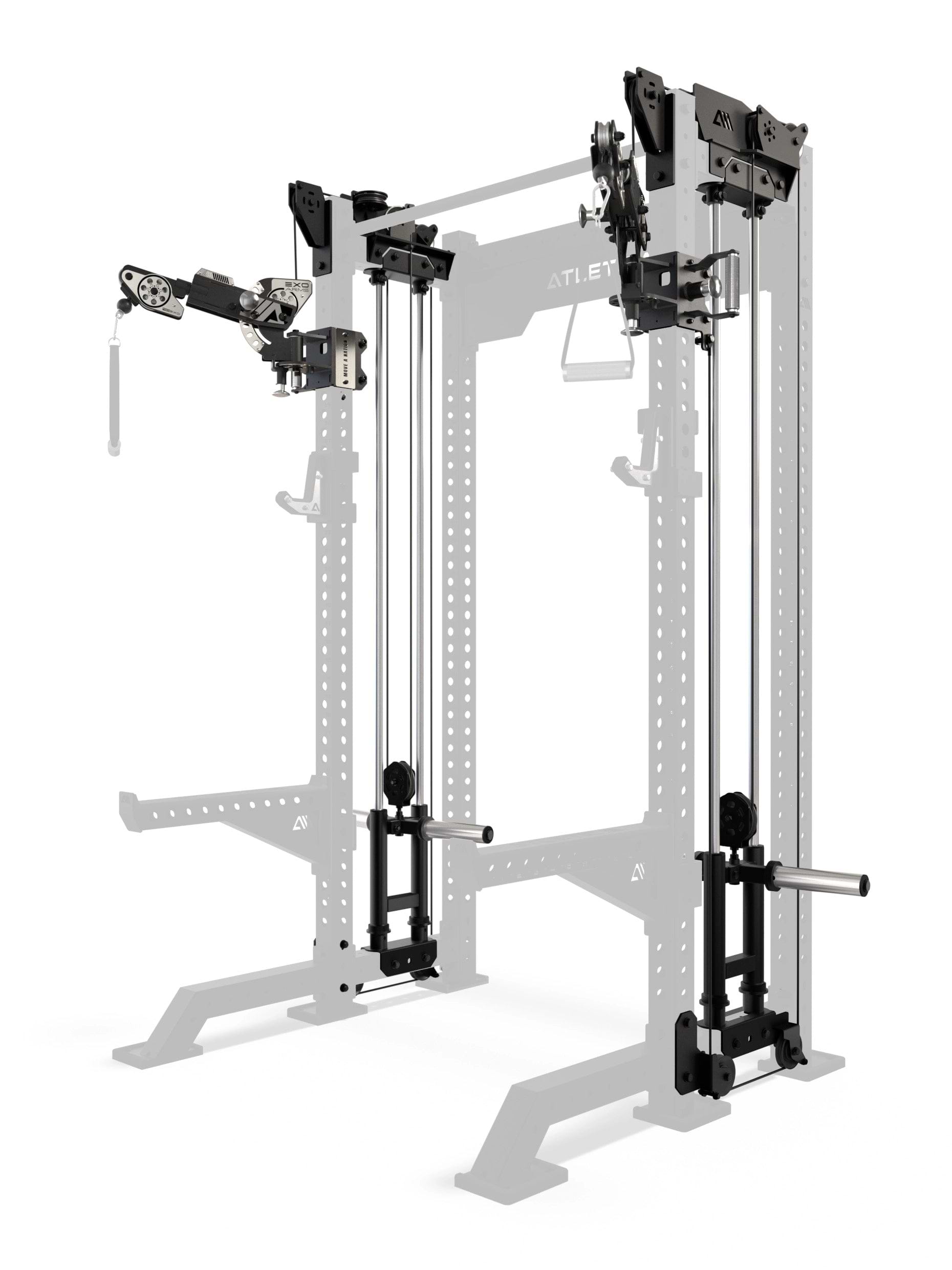 Atletica R8 Bradley EXO Power Rack Plate Loaded mit Hantelscheibenaufnahmen und 42 cm Tiefe