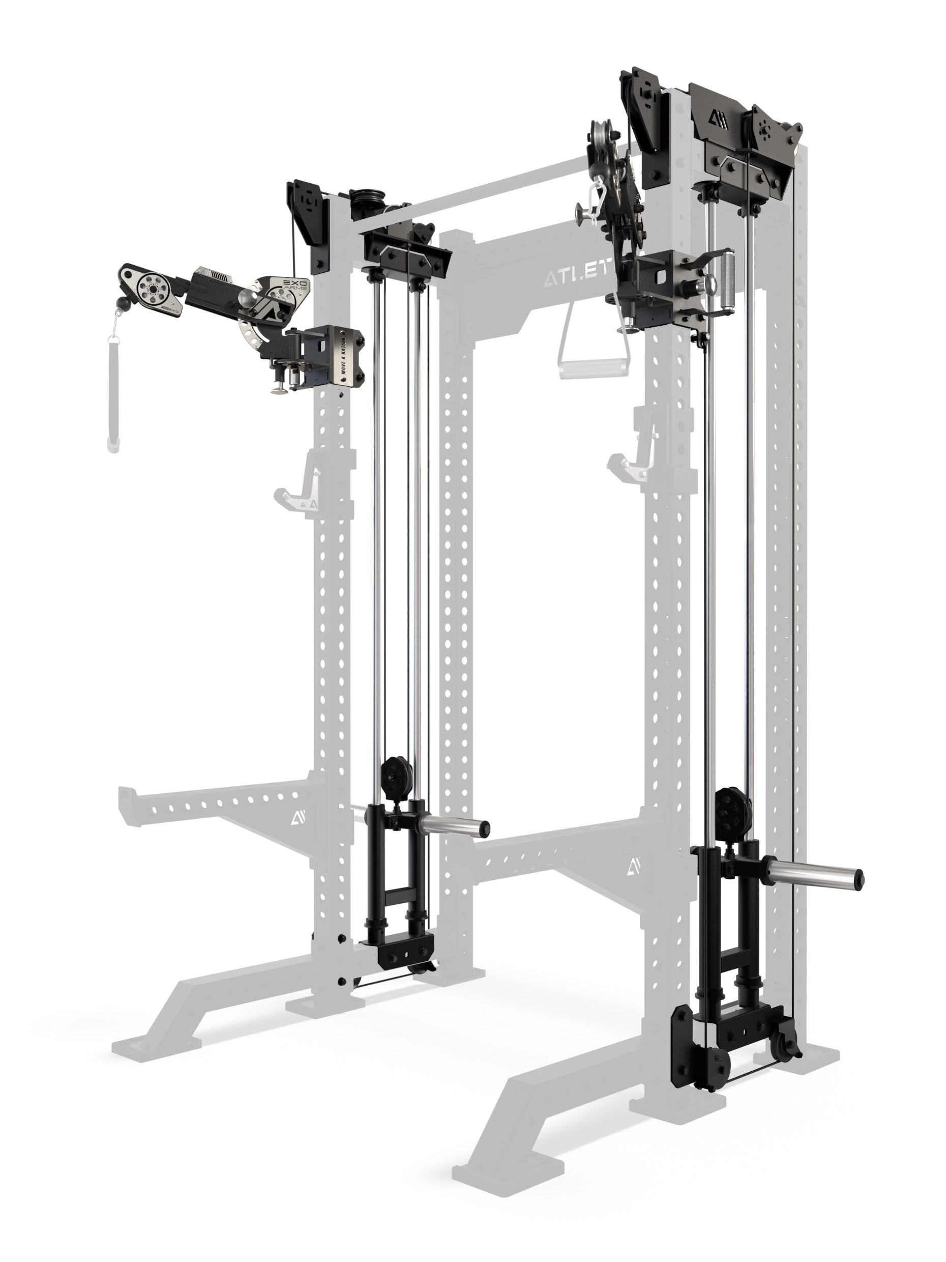 Atletica R8 Bradley EXO Power Rack Plate Loaded mit Hantelscheibenaufnahmen und 42 cm Tiefe