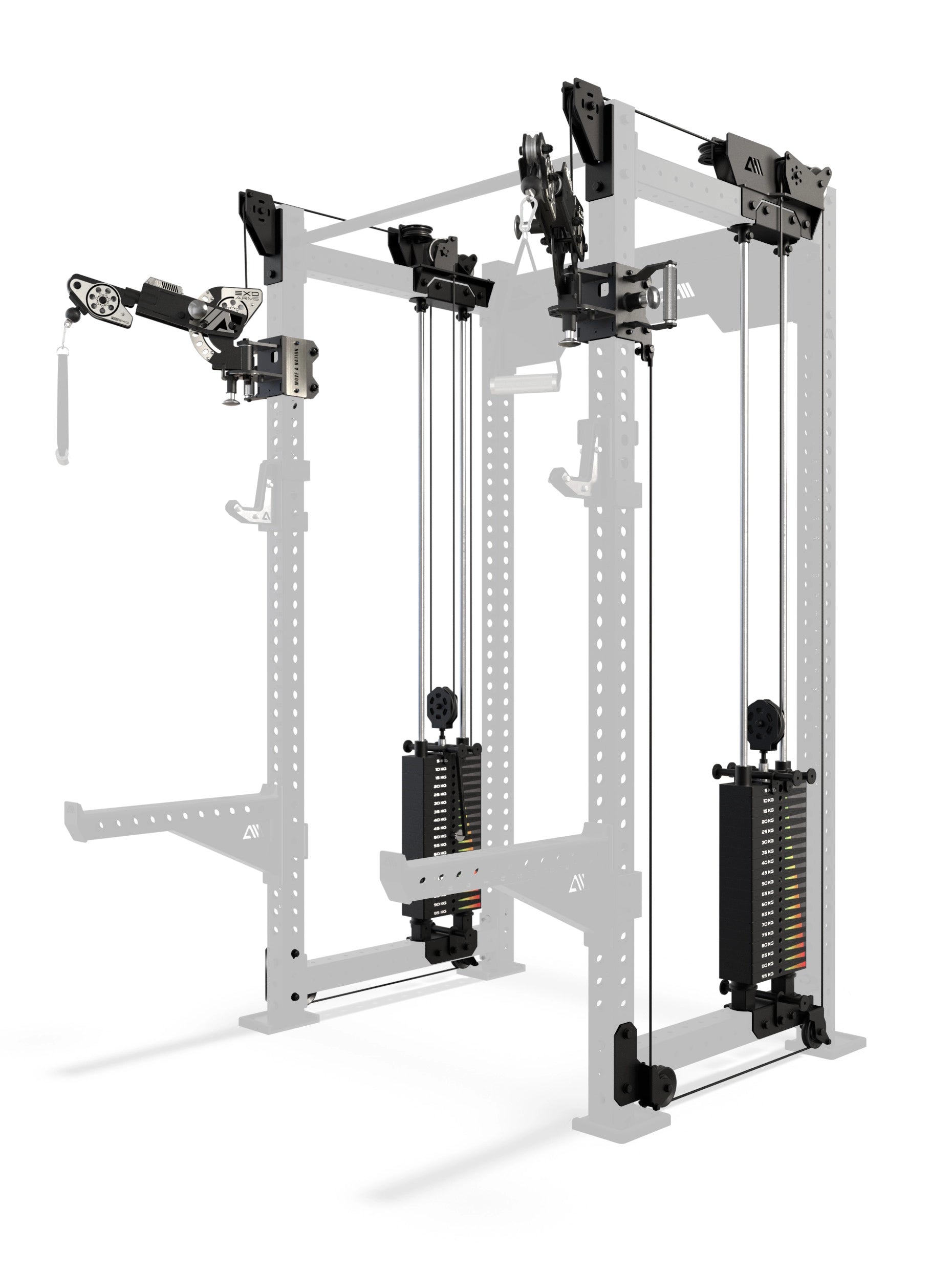 Atletica R8 Bradley EXO Power Rack mit 2x95 kg Steckgewichten und 78 cm Tiefe 