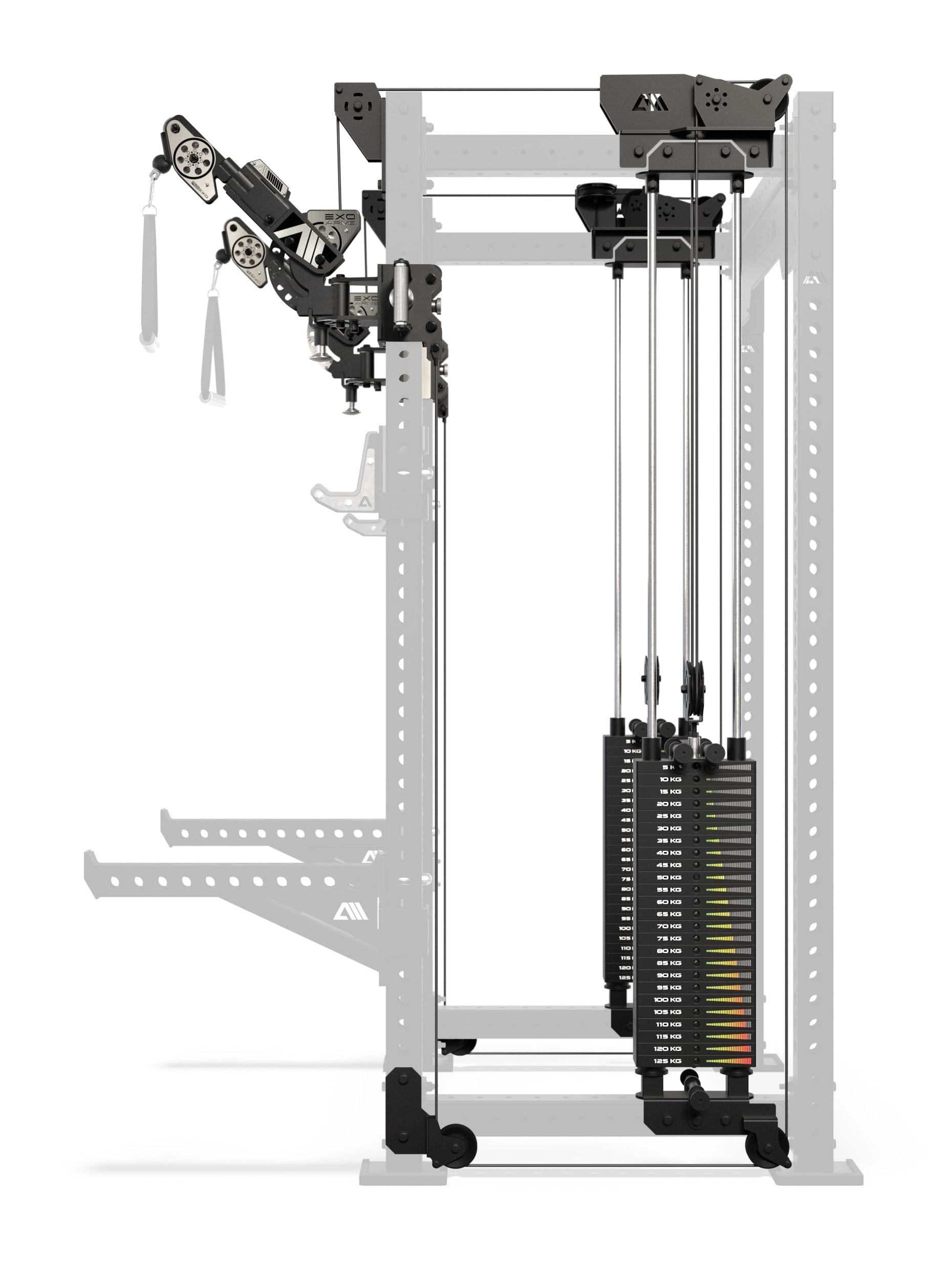 Atletica R8 Bradley EXO Power Rack mit 2x125 kg Steckgewichten und 78 cm Tiefe - Seitenansicht