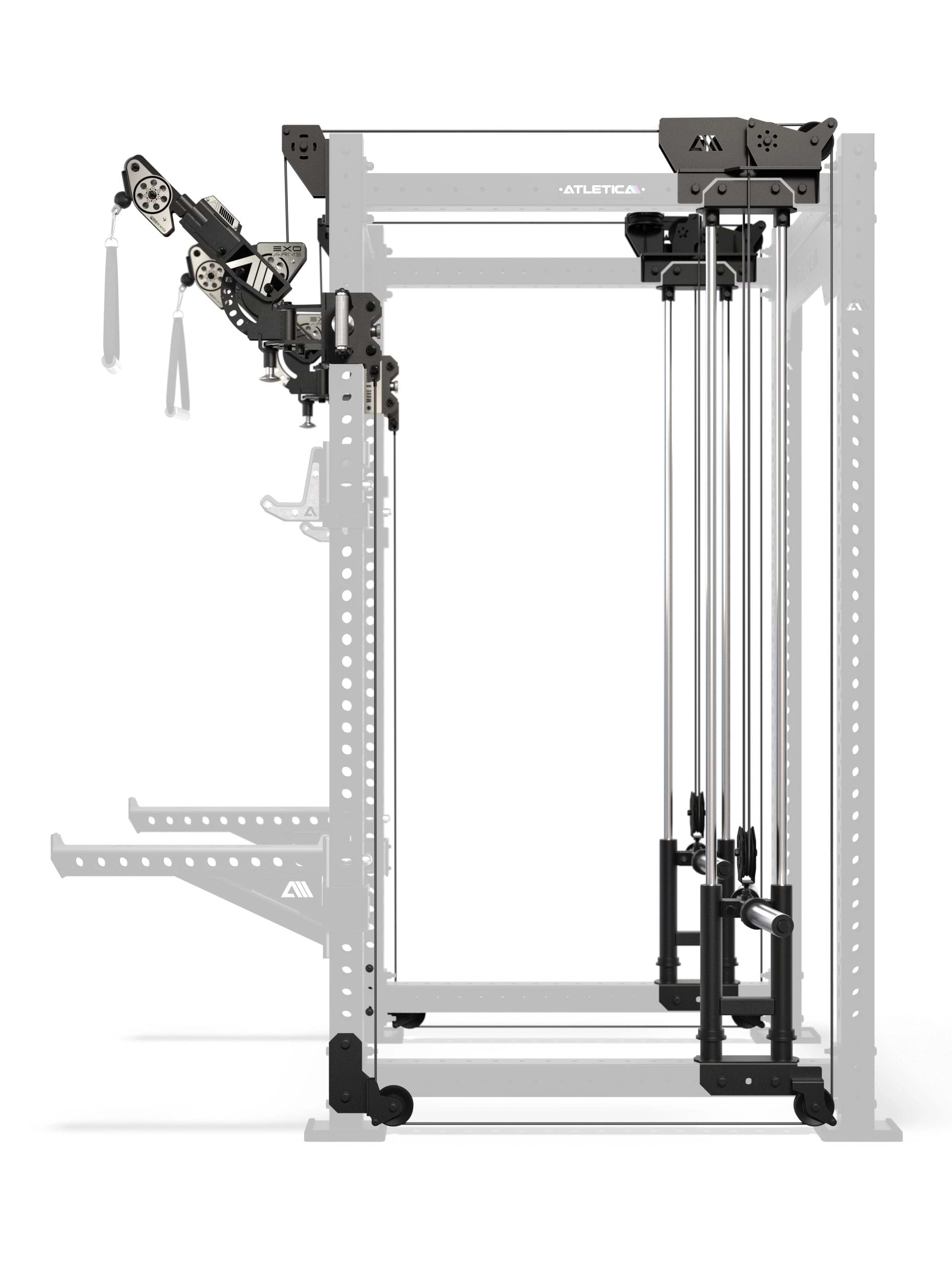 R8 Bradley EXO Power Rack Plate Loaded, 108 cm Crossbartiefe - Seitenansicht